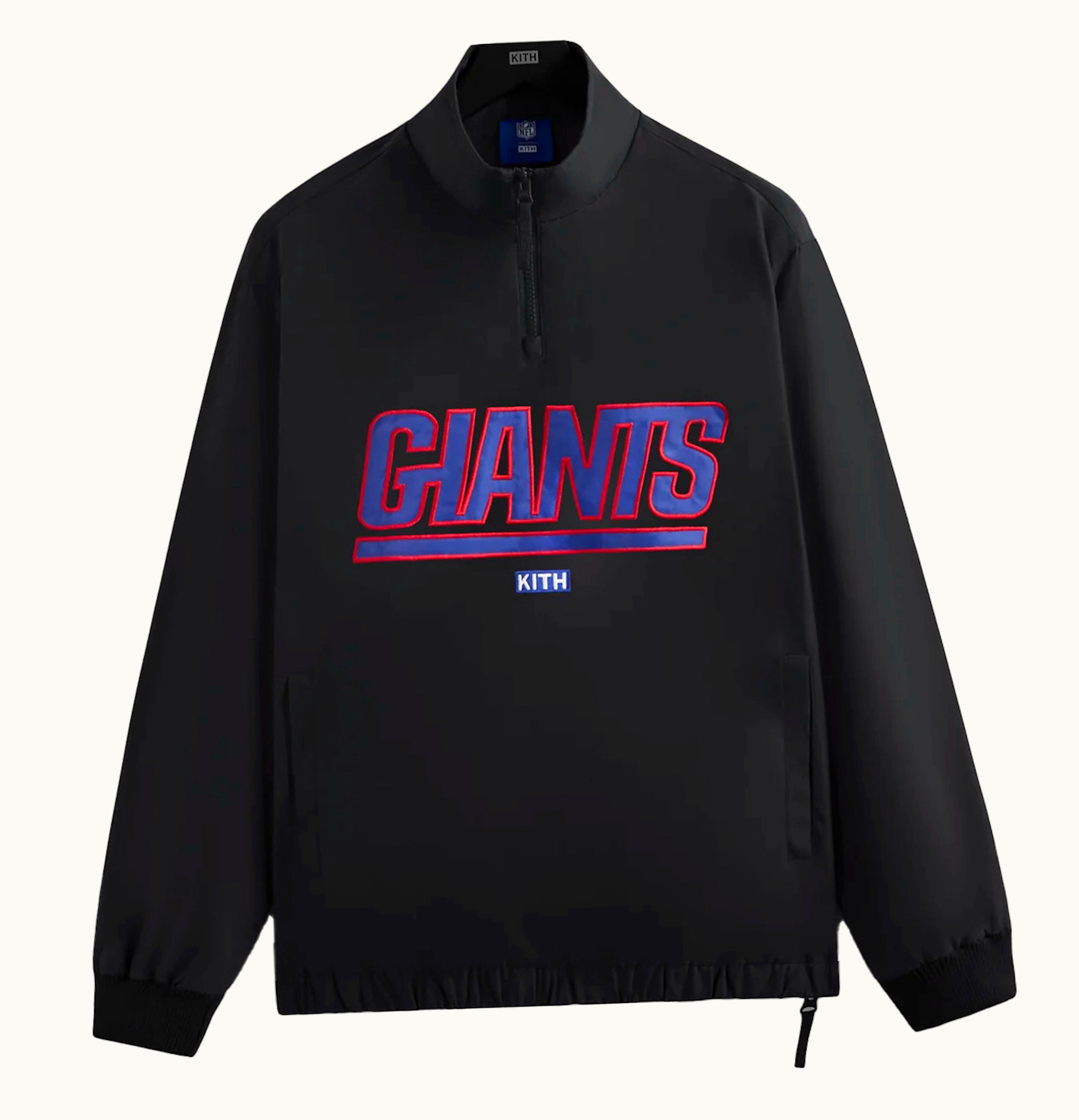 Kith Kith X NFL Giants Nylon Quarter Zip Mock Neck Black
