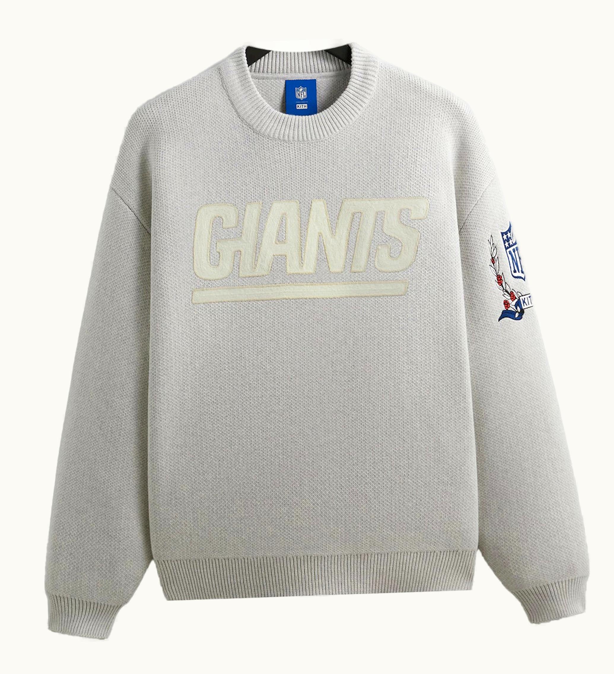 Kith Kith X NFL Giants Chunky Cotton Sweater Light Heather Grey