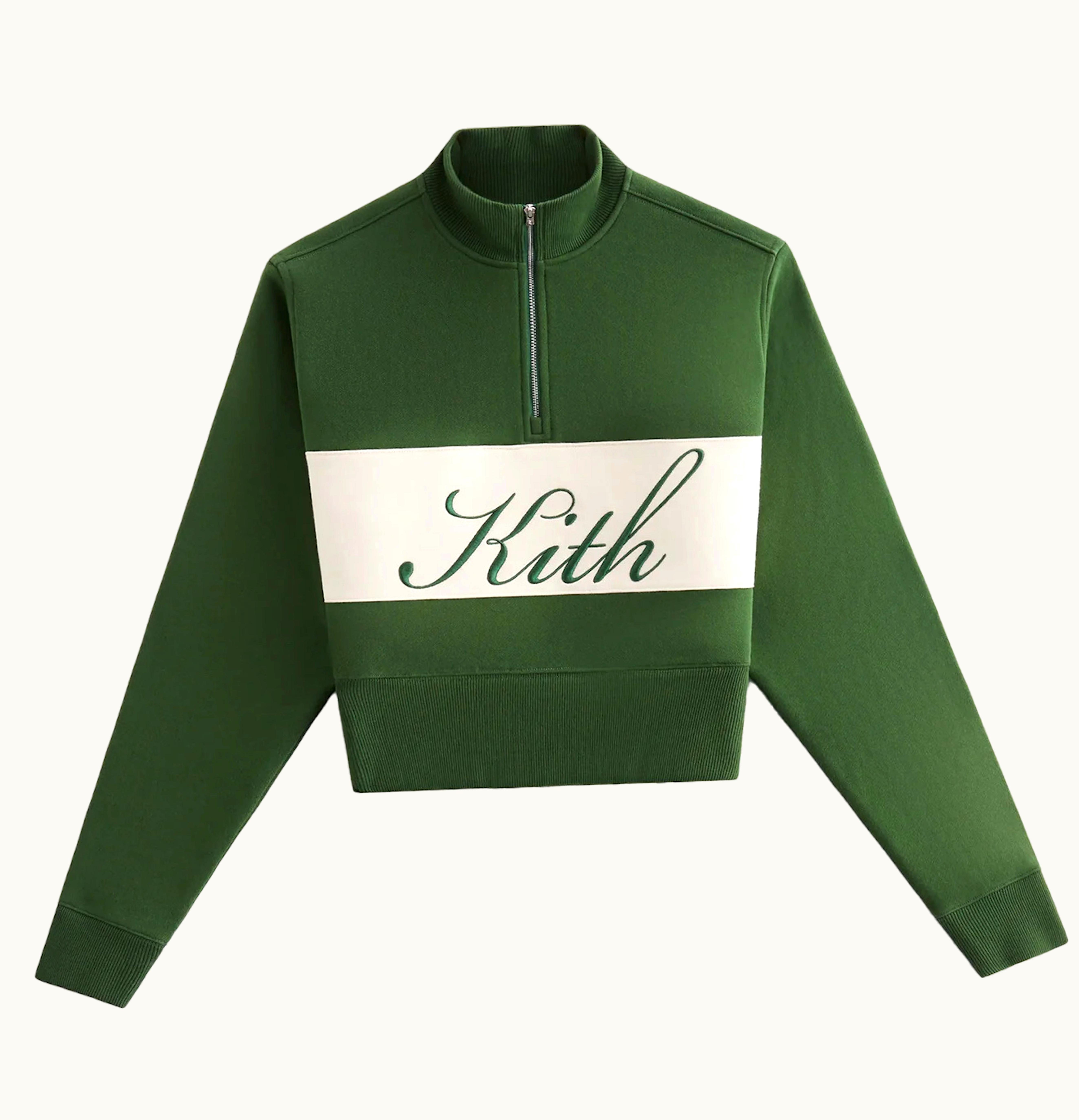 Kith Kith Womens Hunter II Kith Script Quarter Zip Convoy