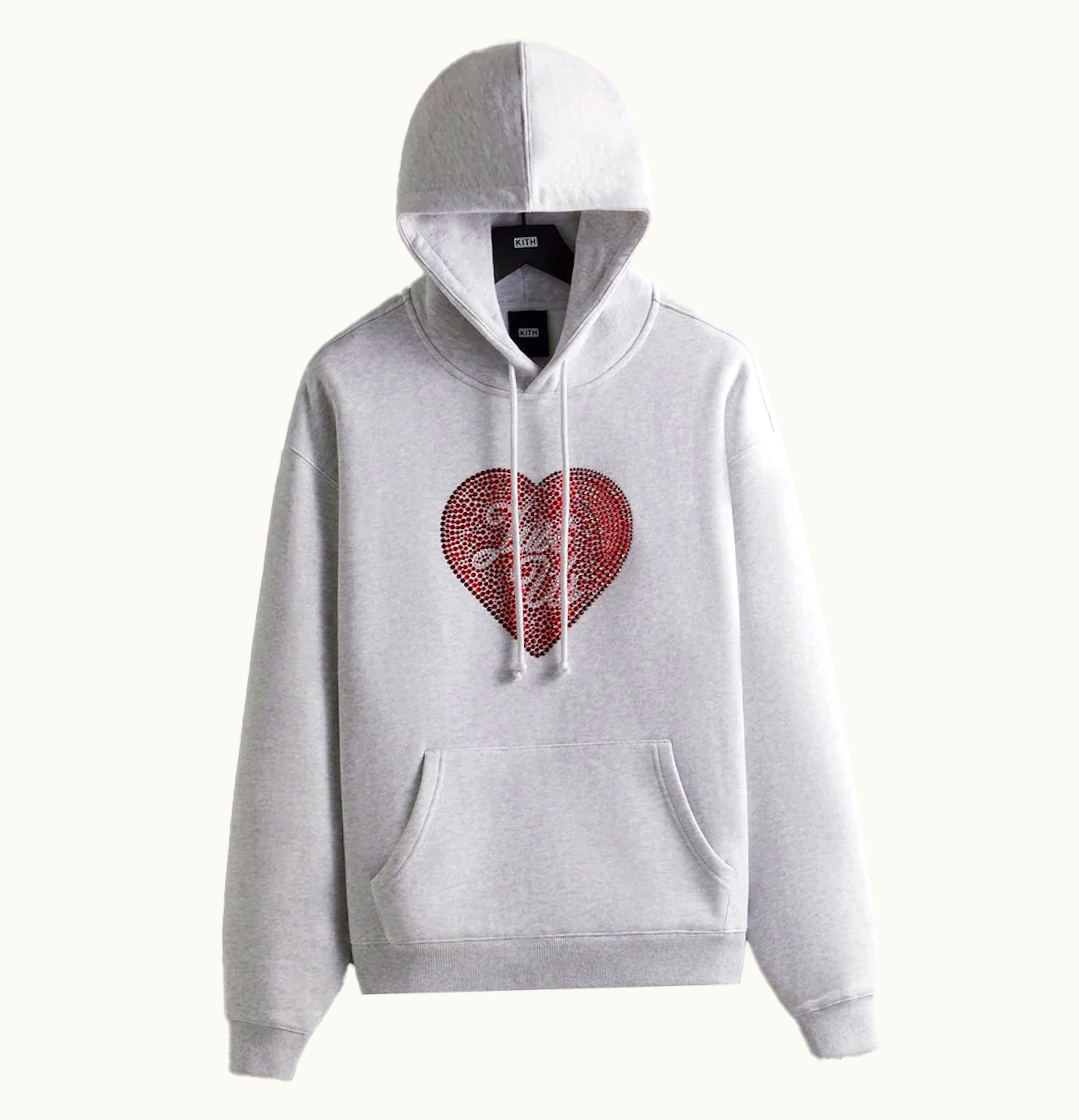 Kith Kith Just Us Swarovski Crystals Hoodie Light Heather Grey