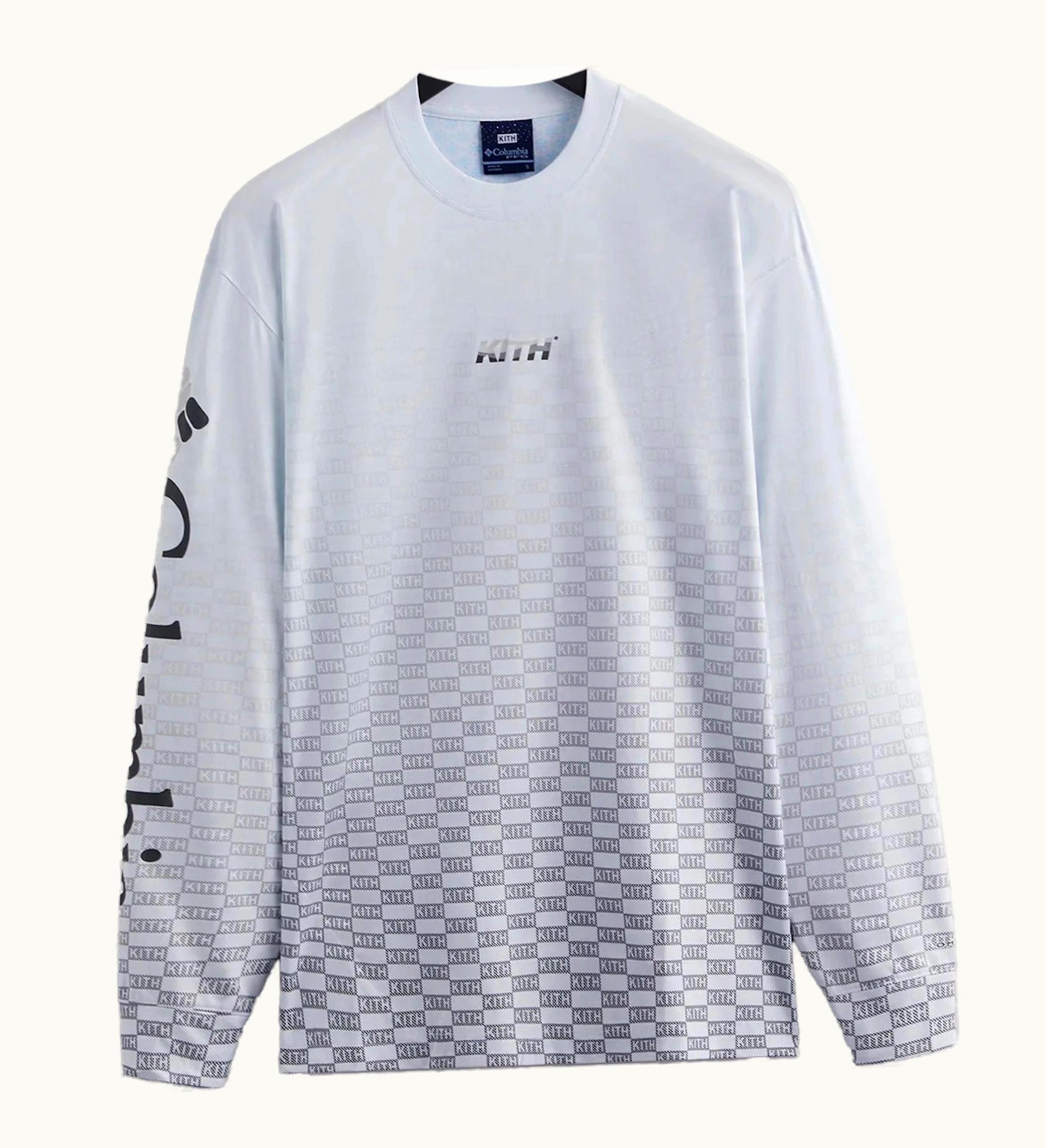 Kith Kith X Columbia Pfg Terminal Tackle Long Sleeve Shirt White Gradient
