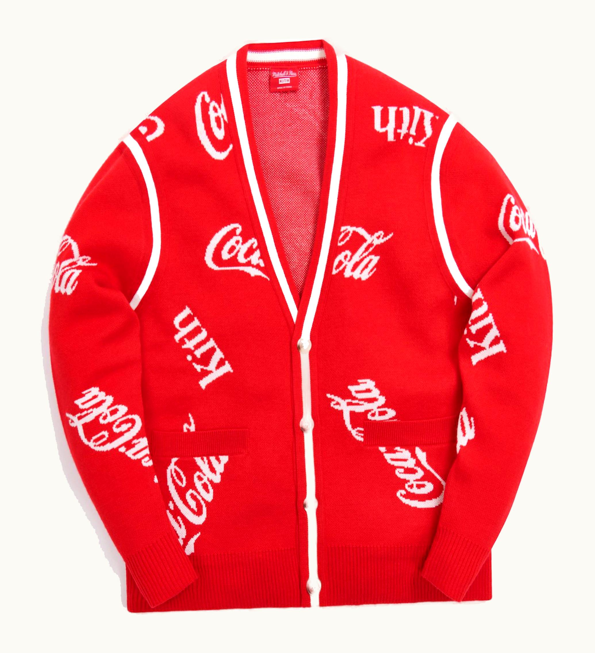 Kith Kith X Coca Cola X Mitchell Ness Coke Logo Cardigan Red