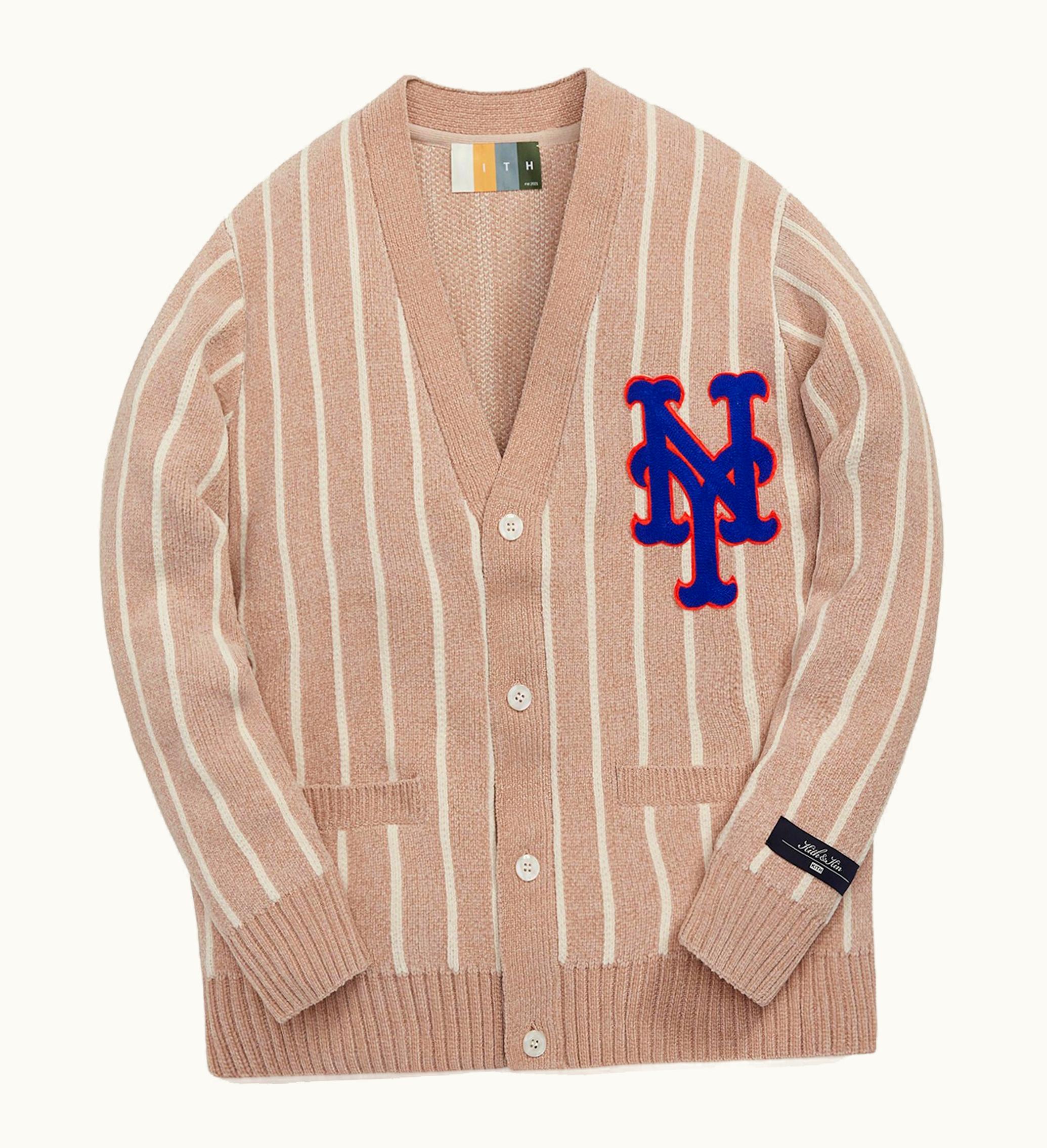 Kith Kith Mlb For New York Mets Chenille Cardigan Cardigan Oatmeal