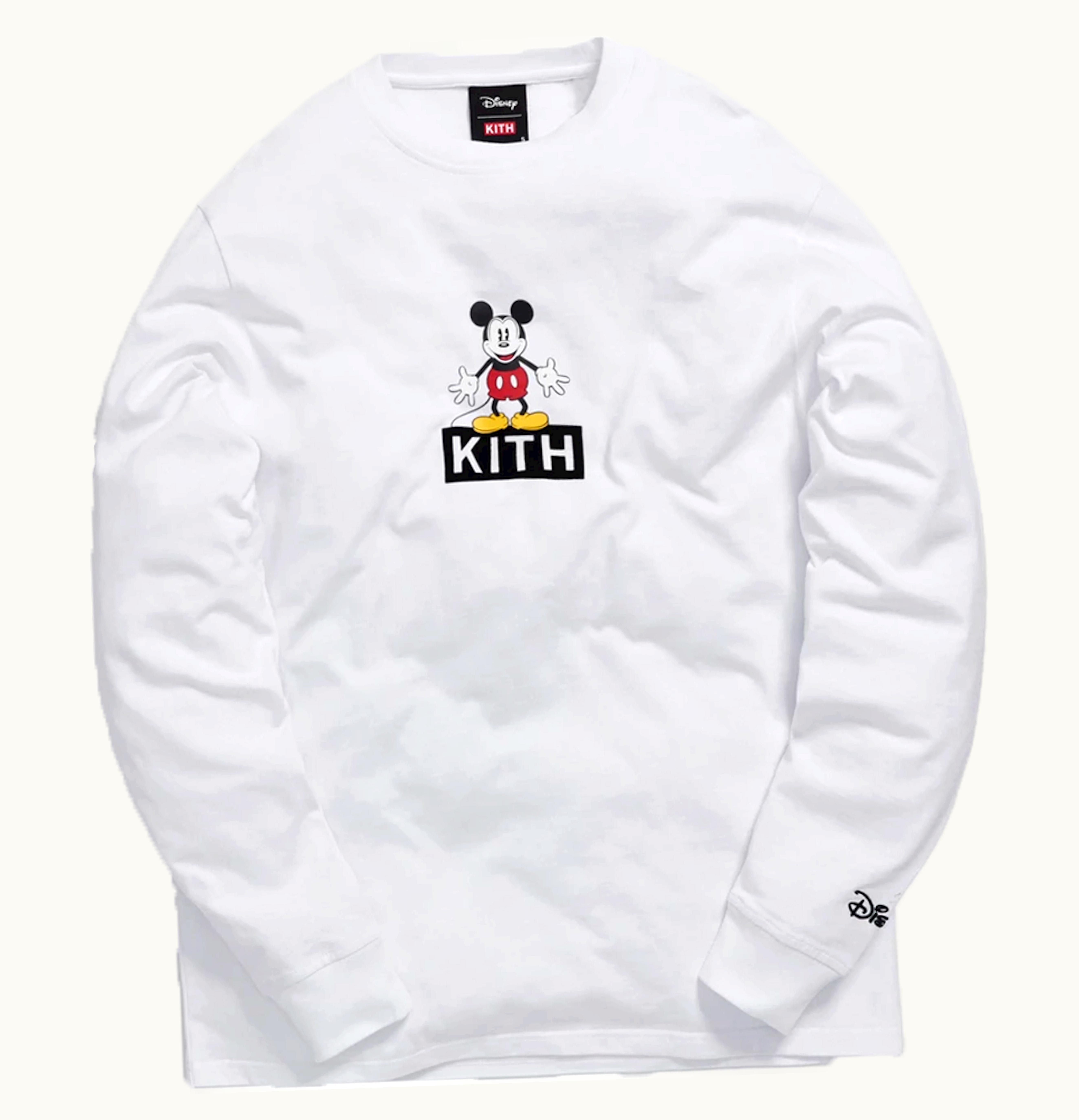 Kith Kith X Disney 30s Mickey Standing Classic Logo L S Tee White