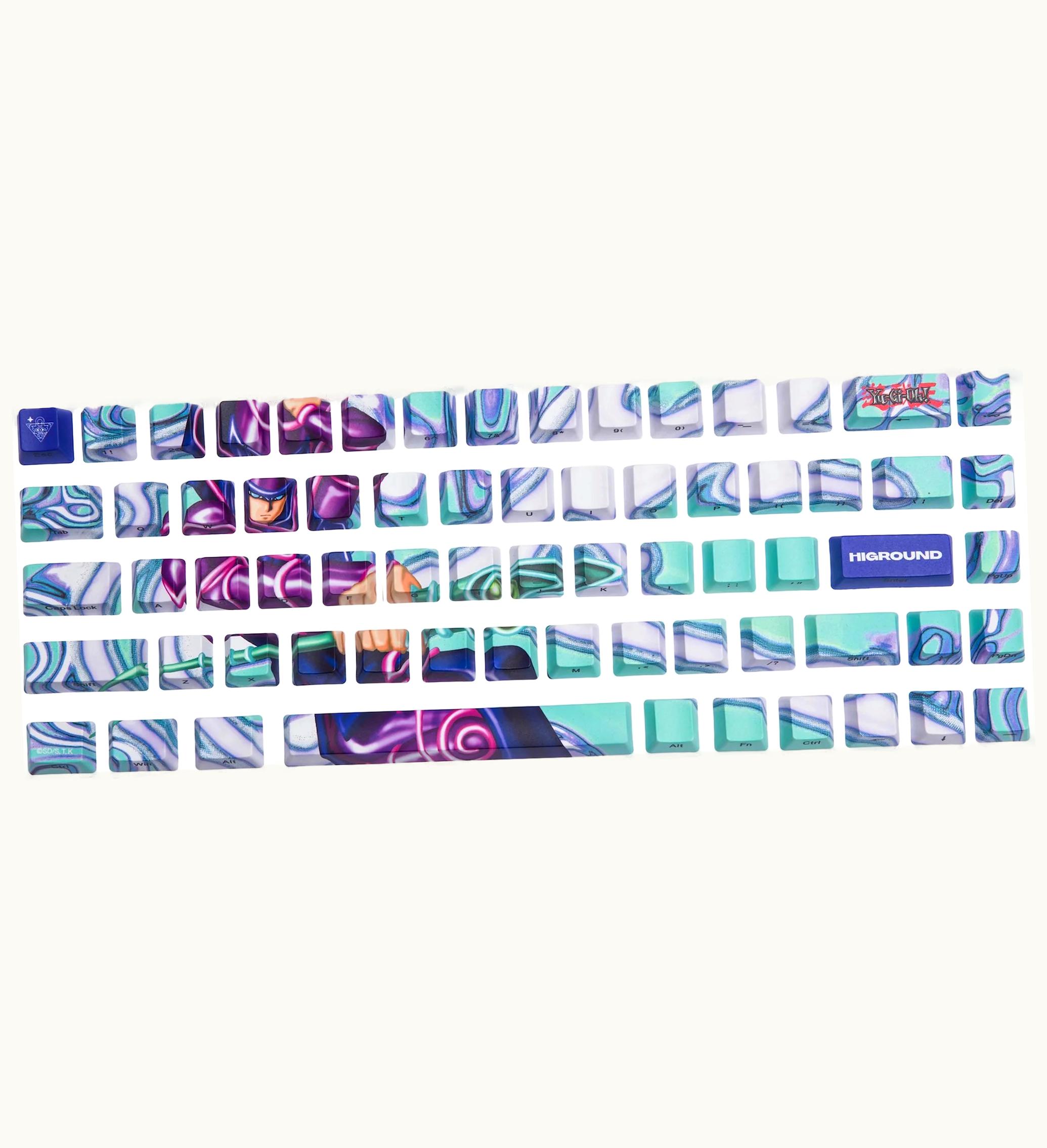 Higround Higround X Yugioh Dark Magician Keycaps Set Purple Green