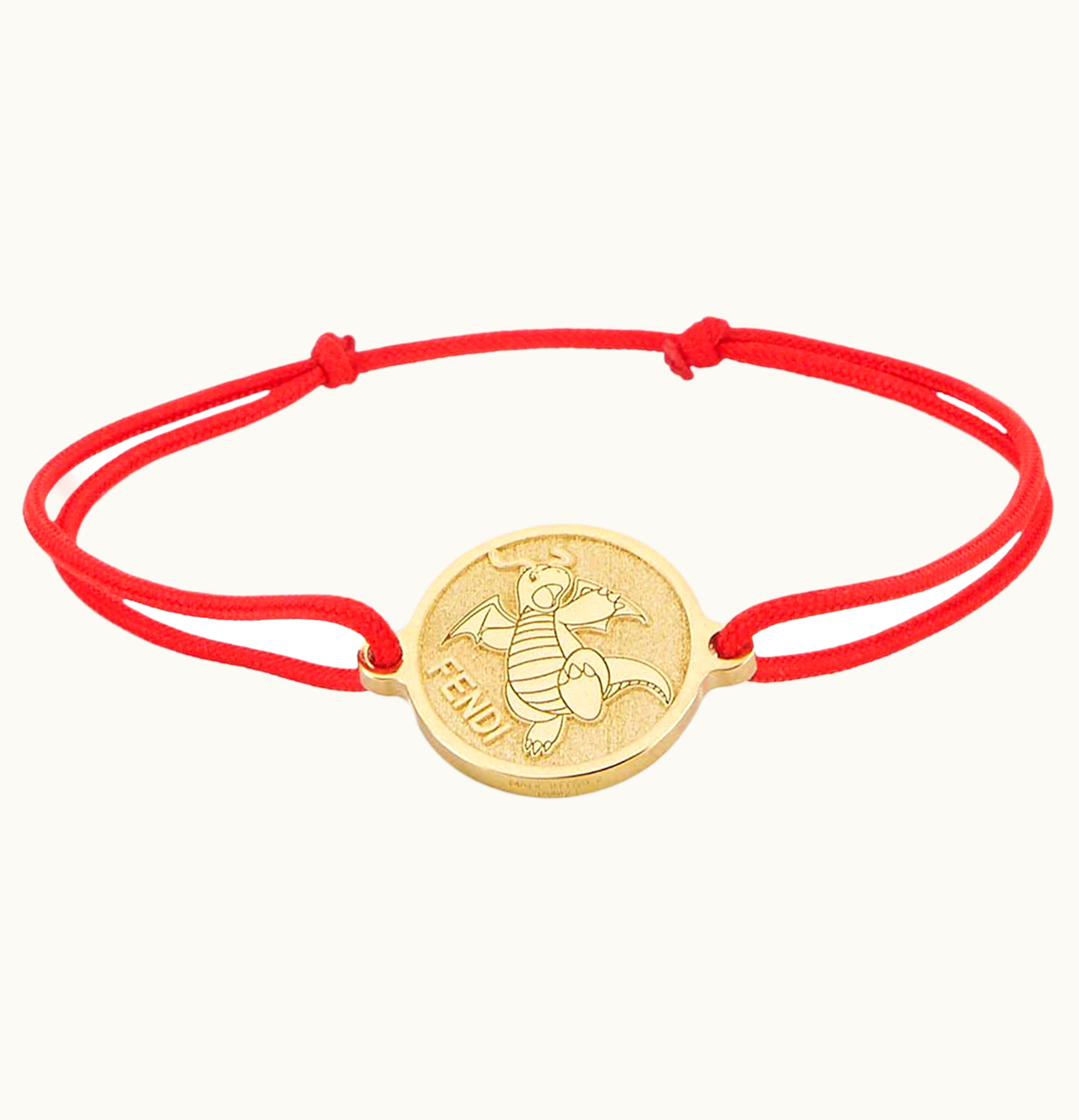 Fendi X FRGMT X Pokemon Ribbon Pendant Bracelet Red