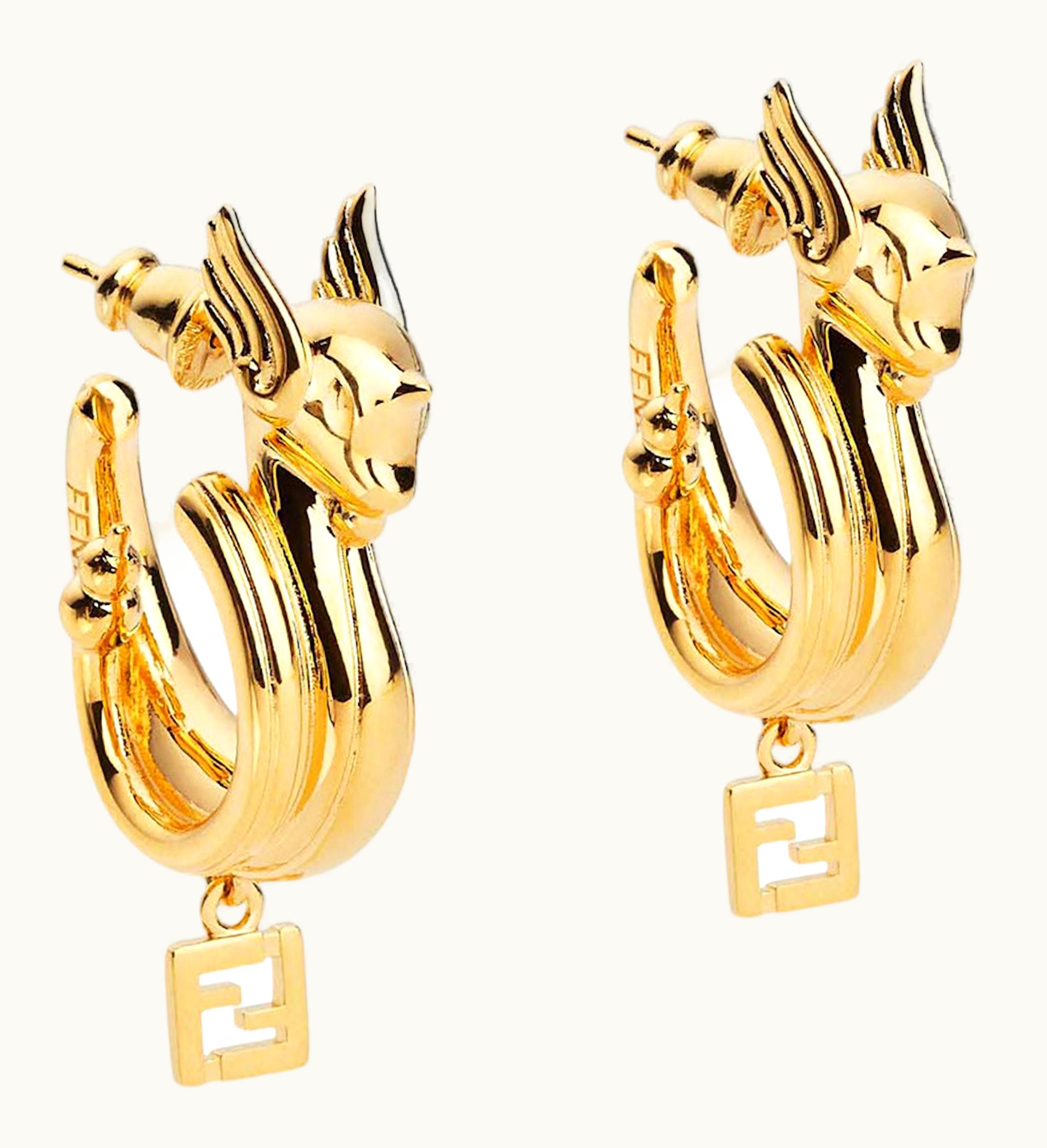 Fendi X FRGMT X Pokemon Metal Earrings Gold