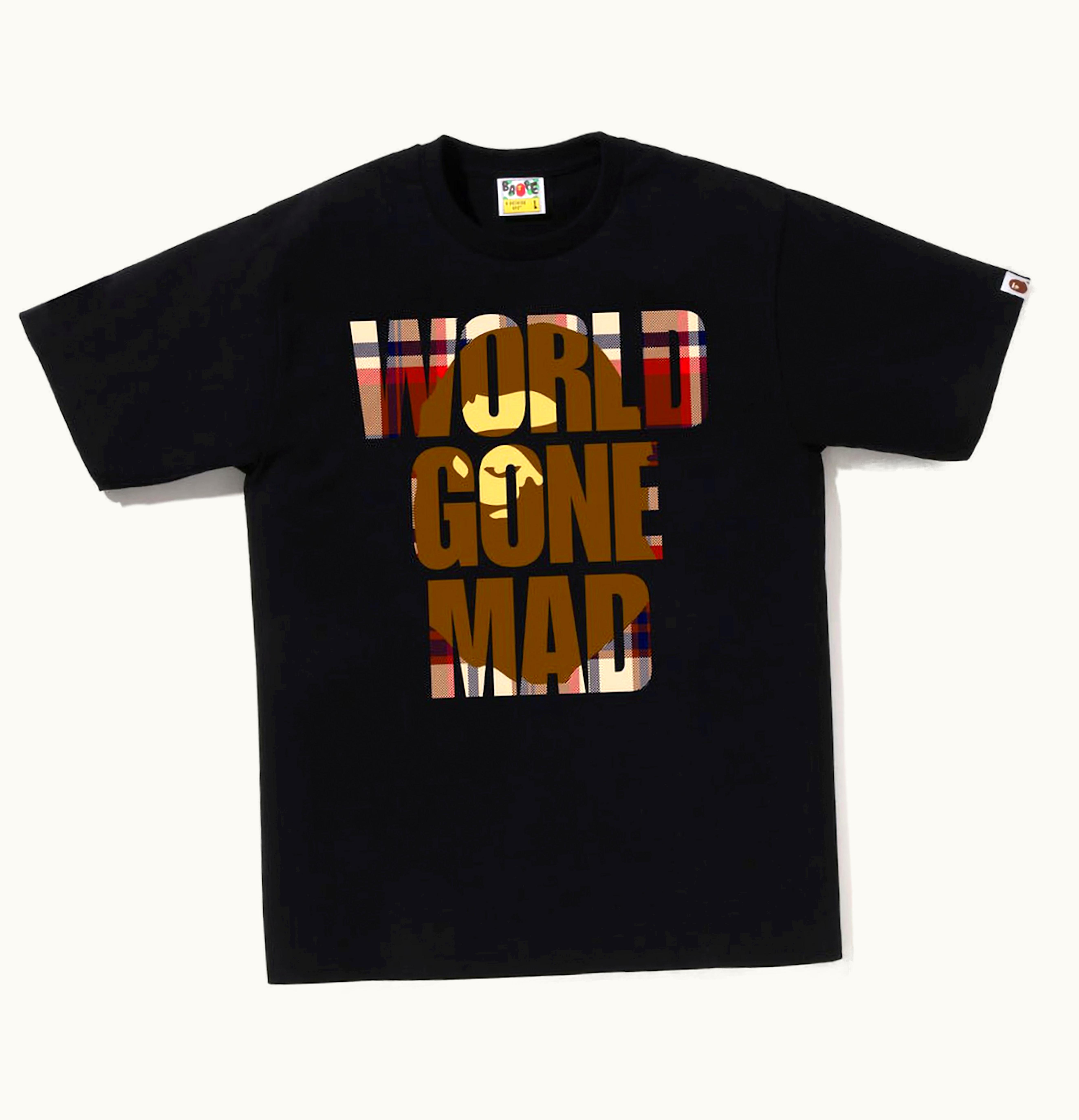 BAPE BAPE Check Wgm Ape Head Overlap Tee Black