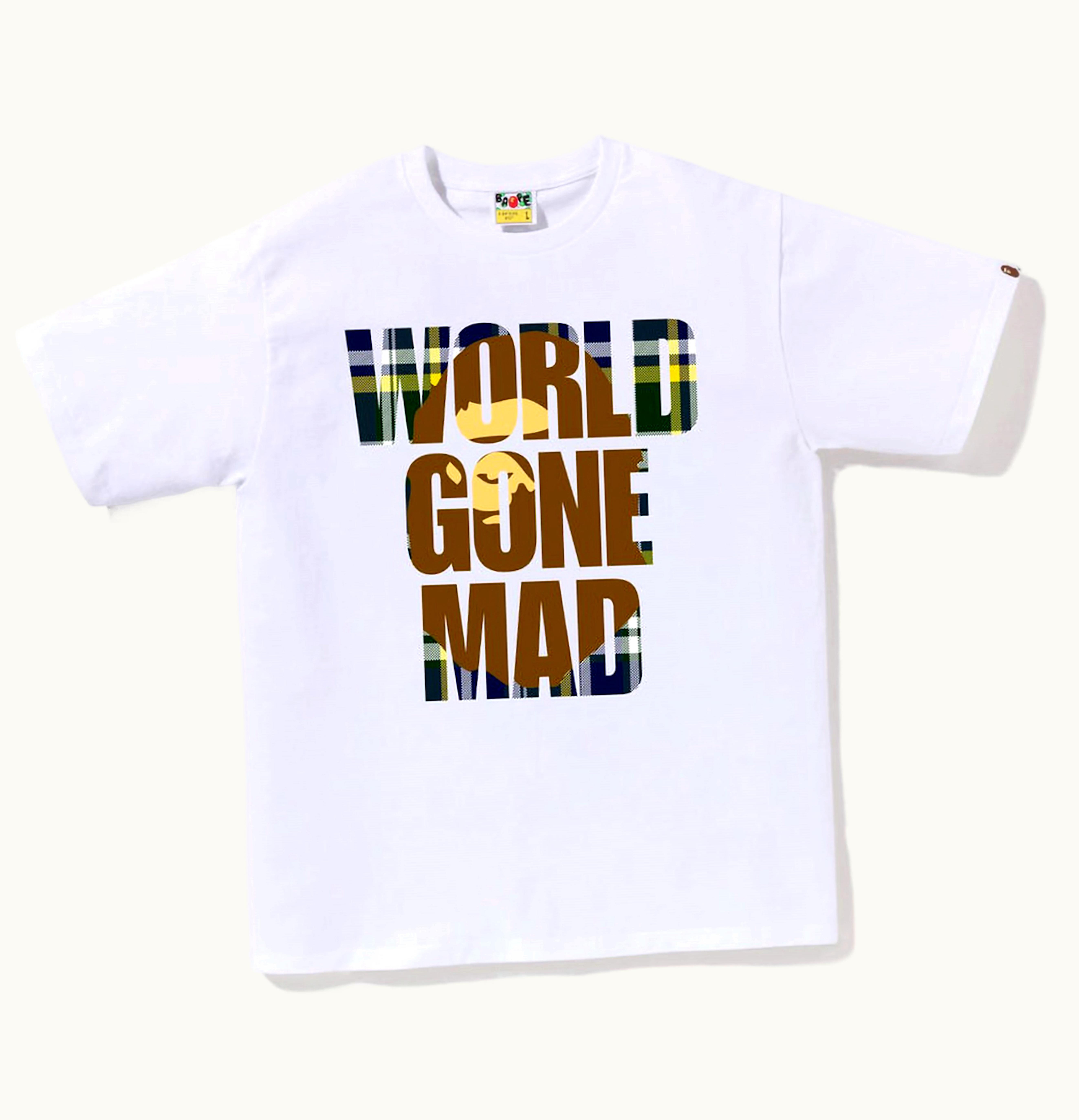 BAPE BAPE Check Wgm Ape Head Overlap Tee White