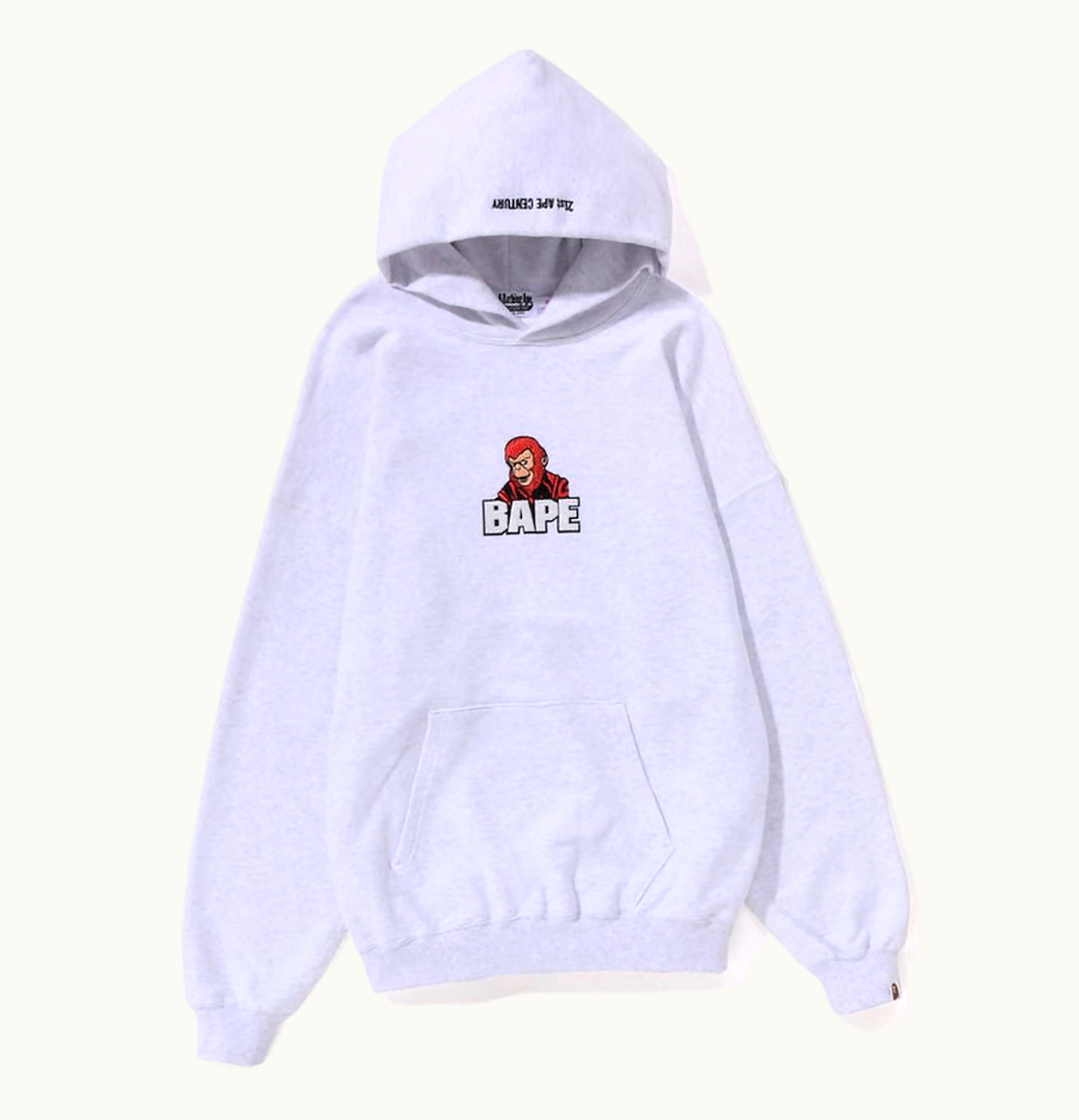 BAPE BAPE Womens Graphic Oversized Pullover Hoodie Grey