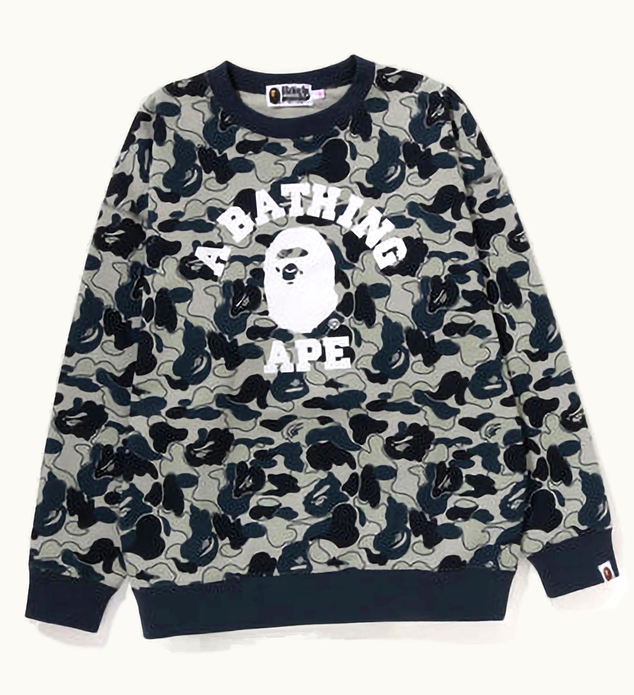 BAPE BAPE Womens Cookie Camo 2 College Oversized Crewneck Beige