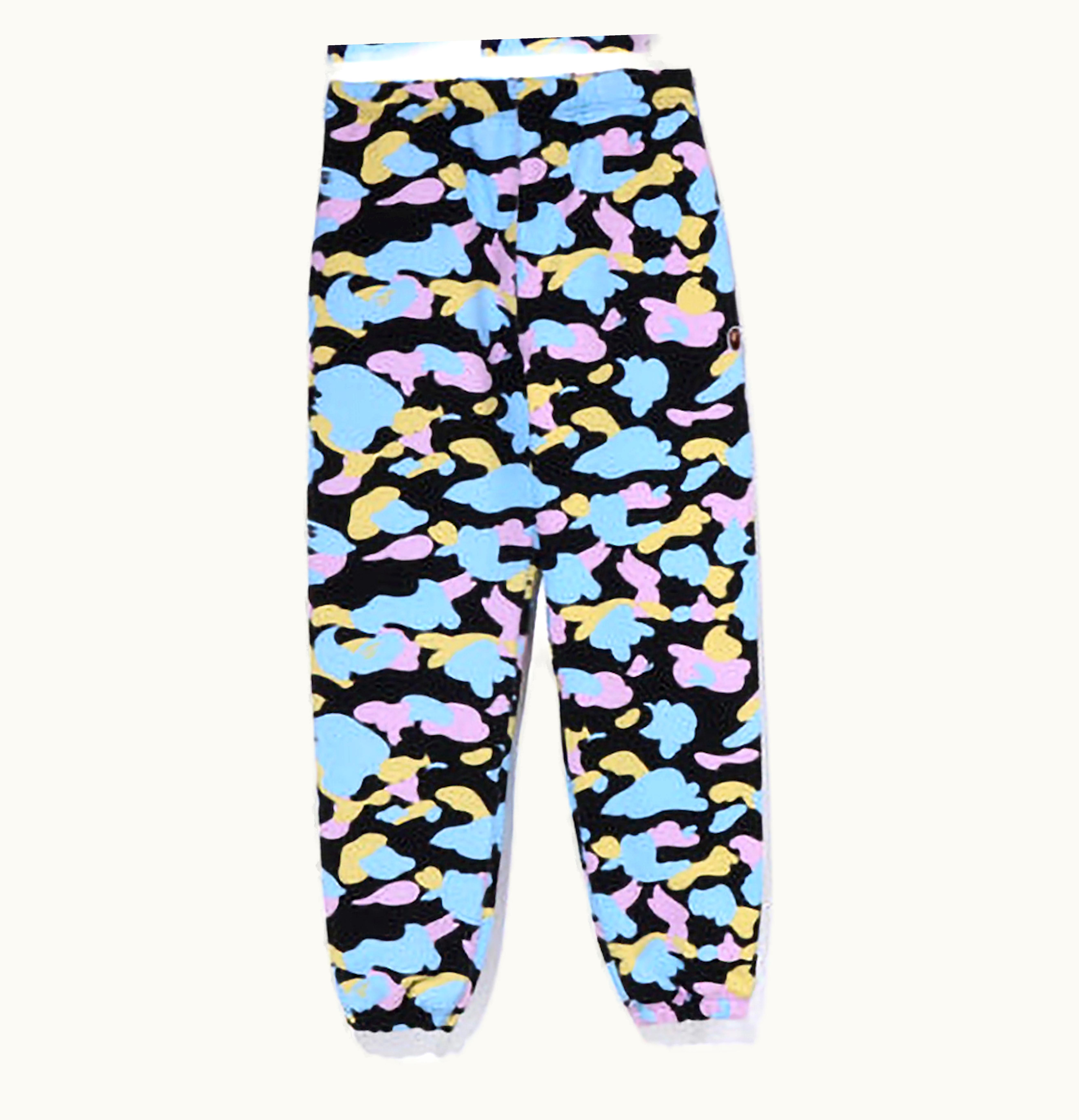 BAPE BAPE Womens New Multi Camo Oversized Sweatpants Black