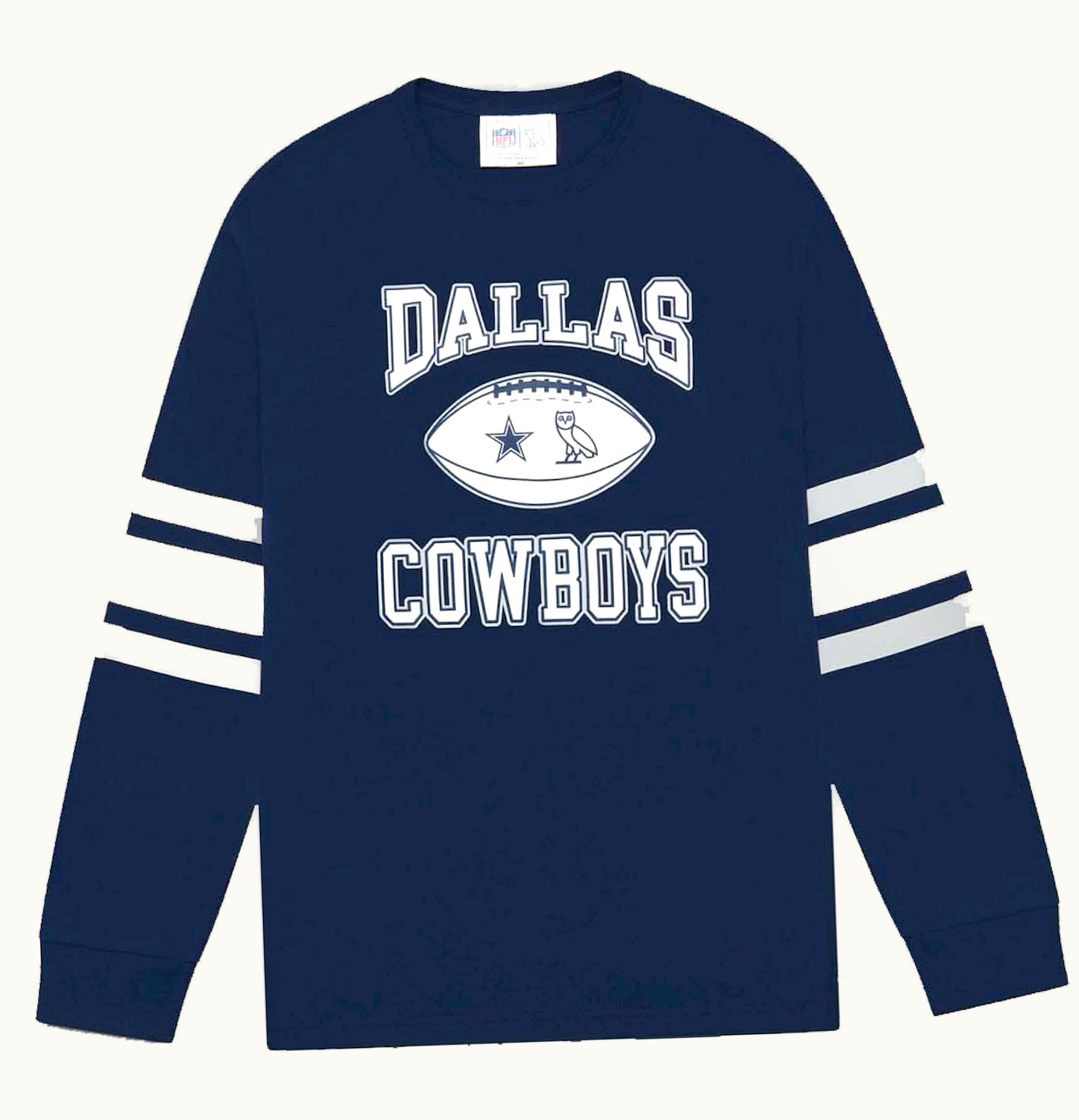 OVO OVO X NFL Dallas Cowboys Longsleeve T Shirt Navy