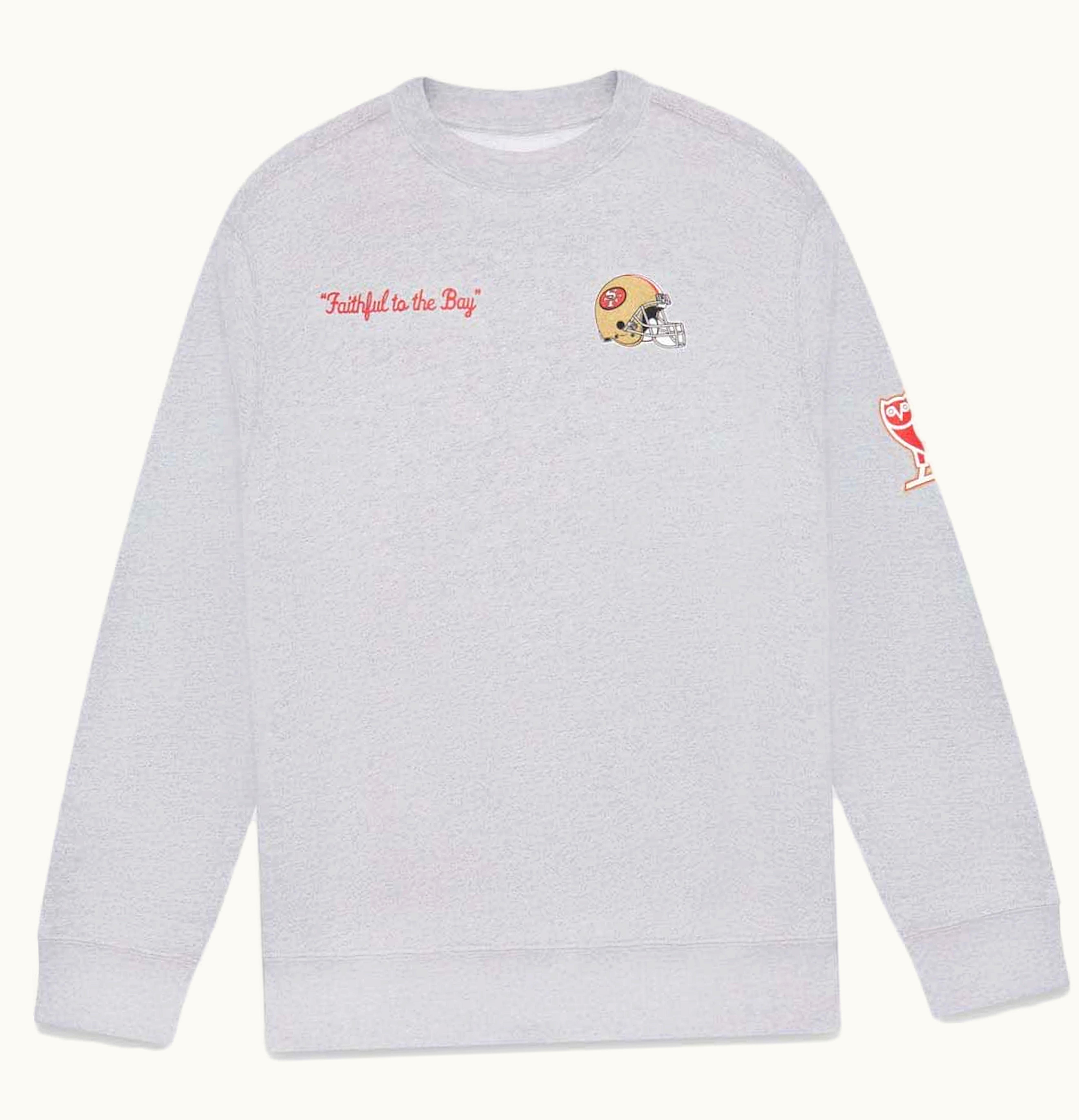 OVO OVO X NFL San Francisco 49ers Crewneck Heather Grey