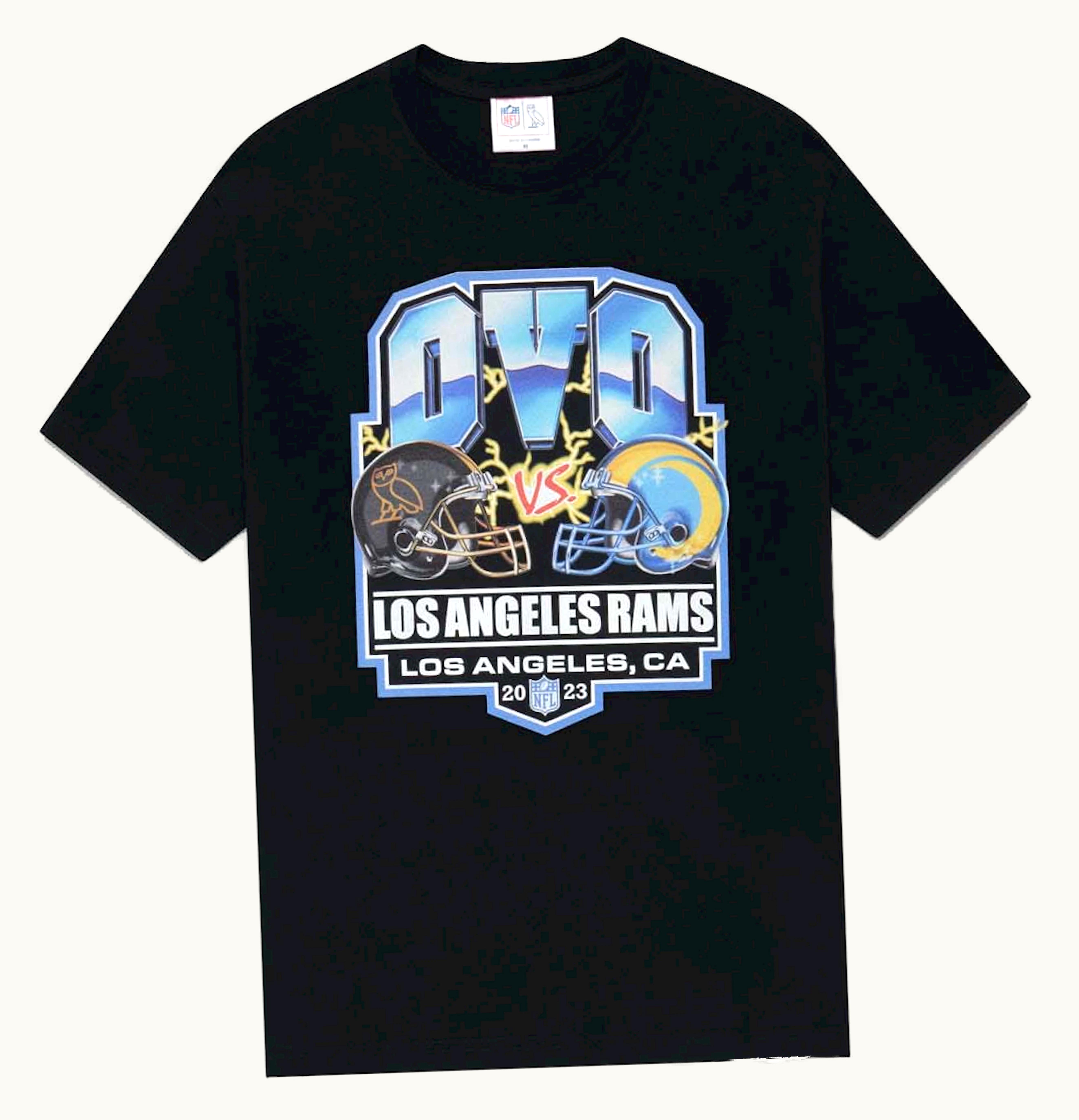 OVO OVO X NFL Los Angeles Rams Game Day T Shirt Black