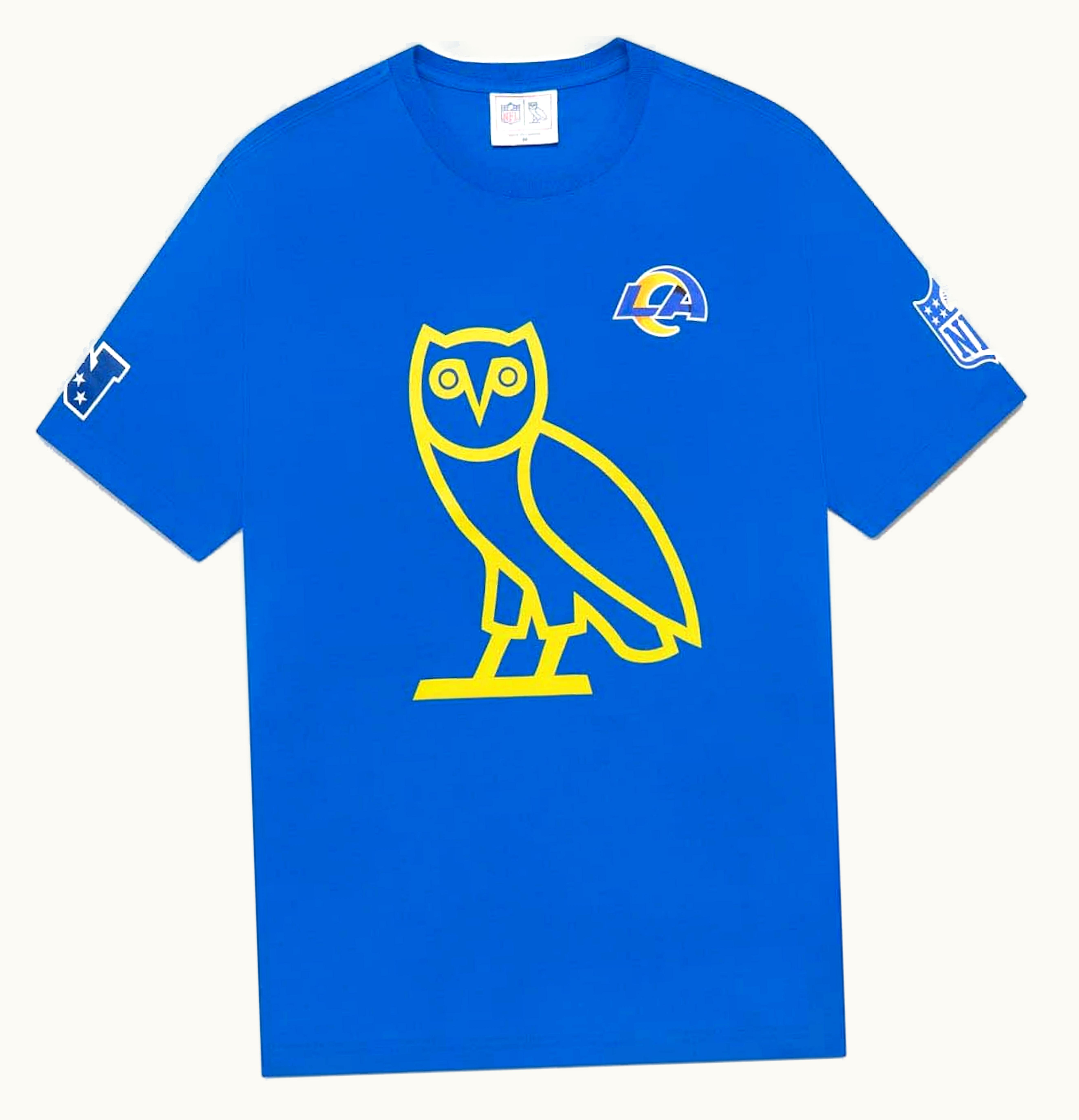 OVO OVO X NFL Los Angeles Rams OG Owl T Shirt Blue