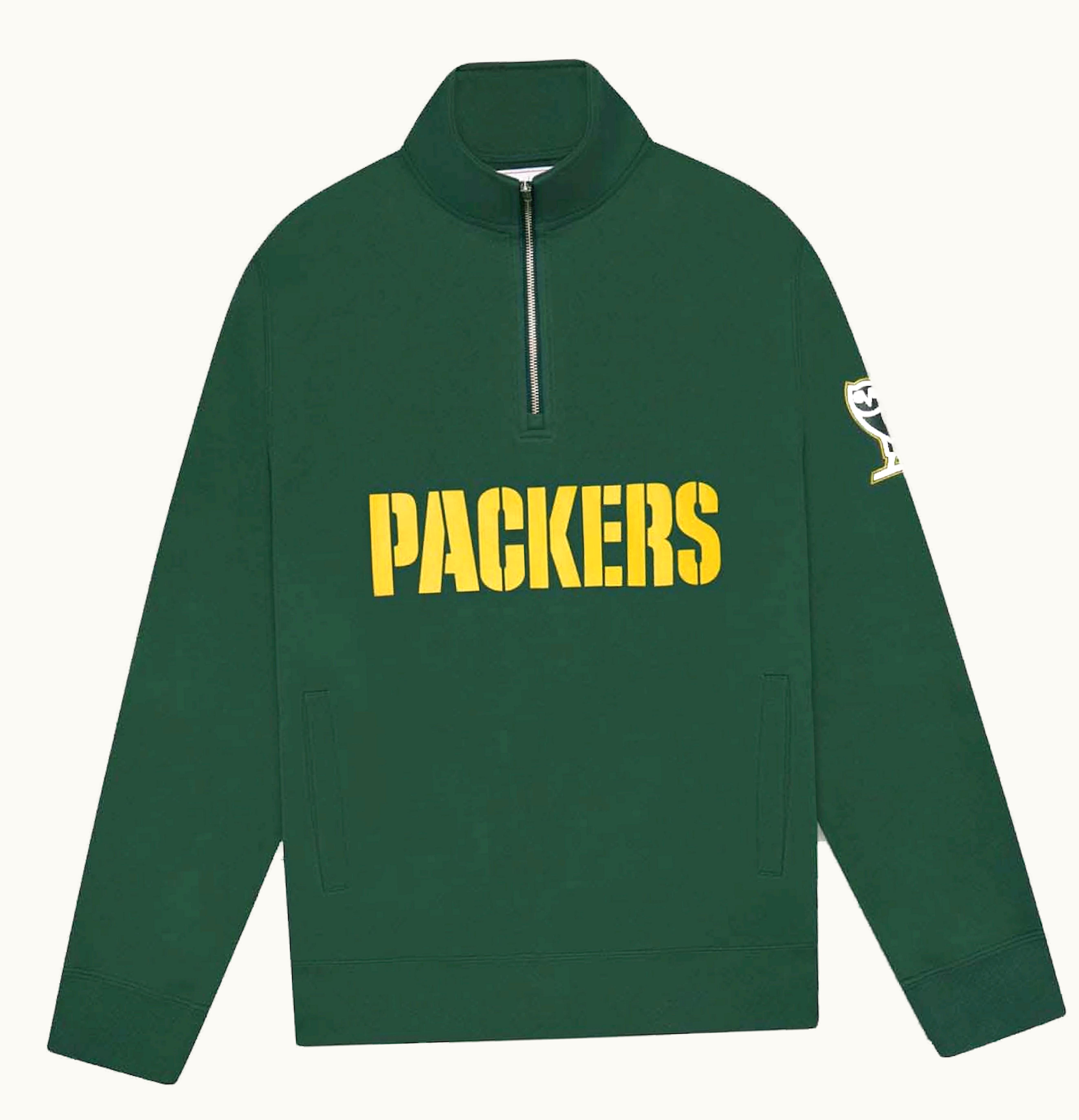 OVO OVO X NFL Green Bay Packers 1 4 Zip Mock Neck Green