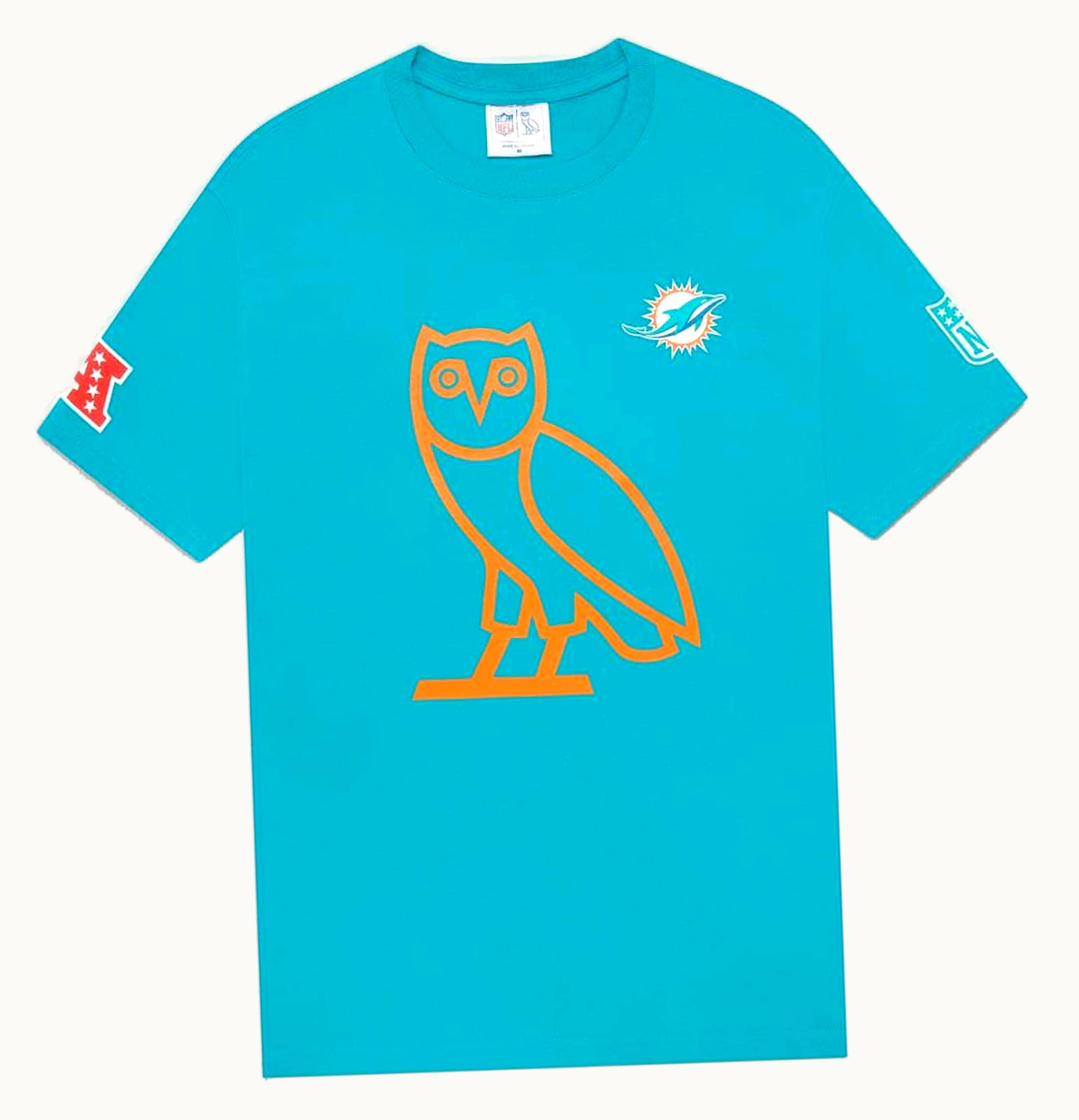 OVO OVO X NFL Miami Dolphins OG Owl T Shirt Teal