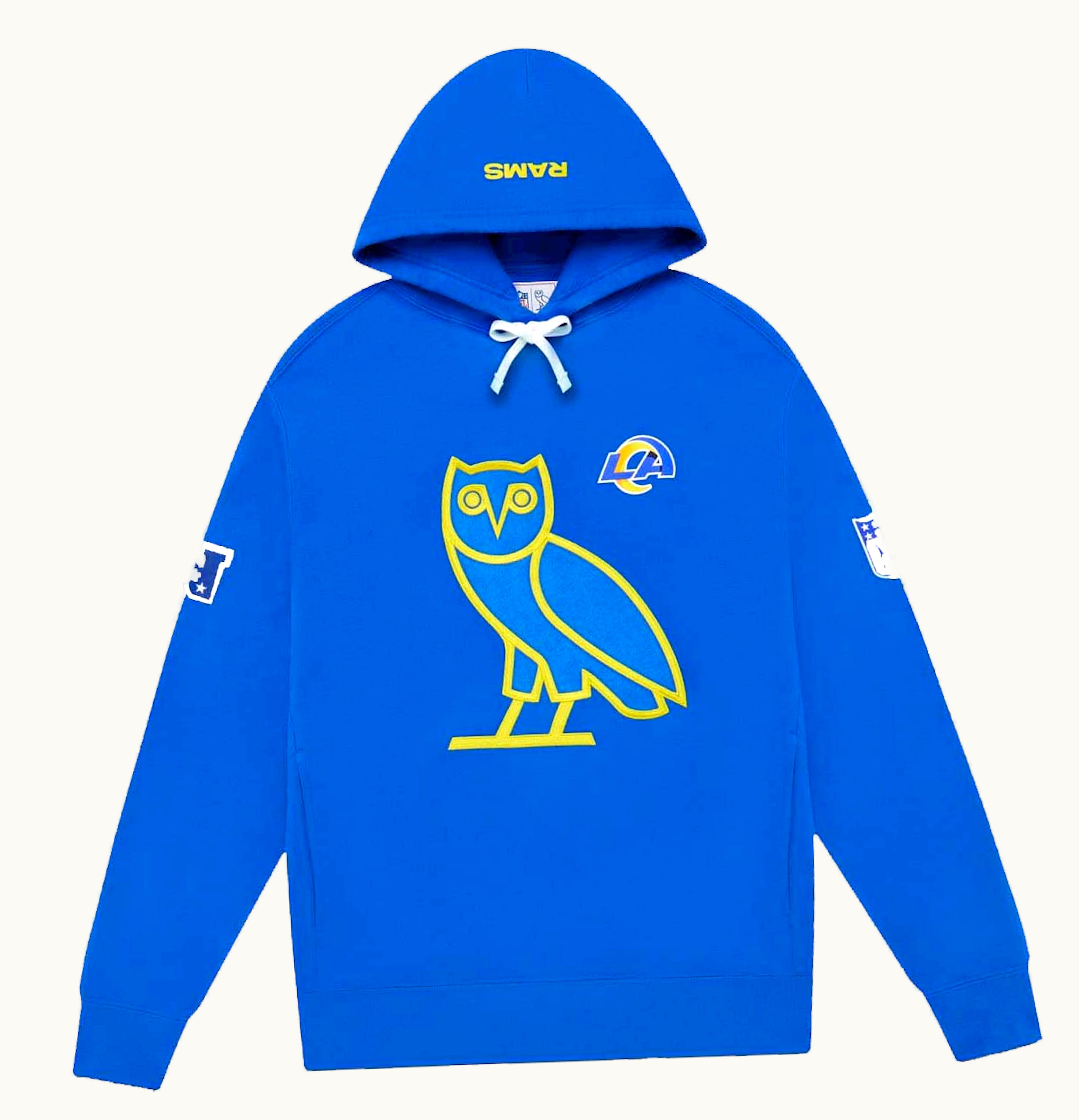 OVO OVO X NFL Los Angeles Rams OG Owl Hoodie Blue
