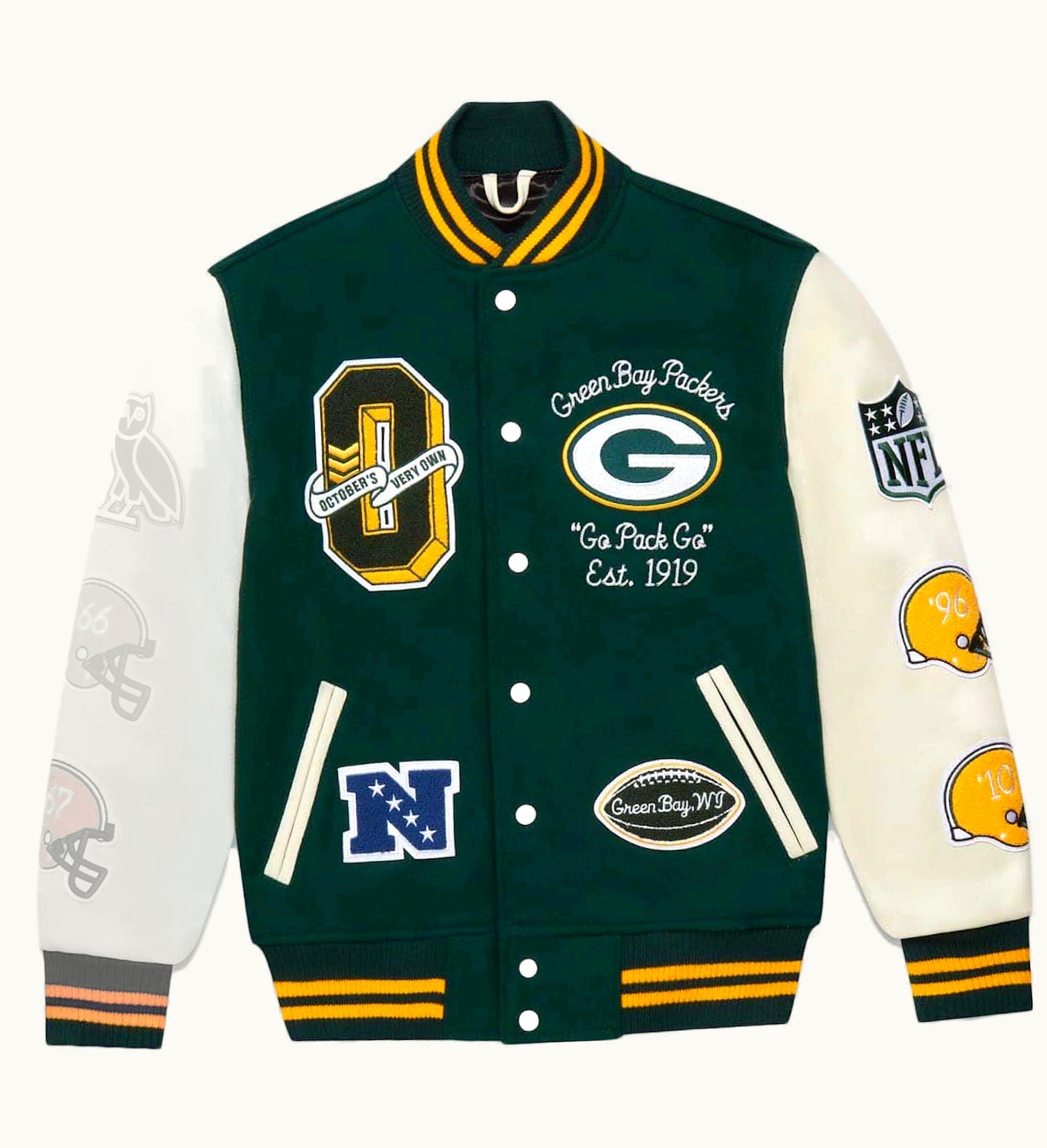 OVO OVO X NFL Green Bay Packers Varsity Jacket Green