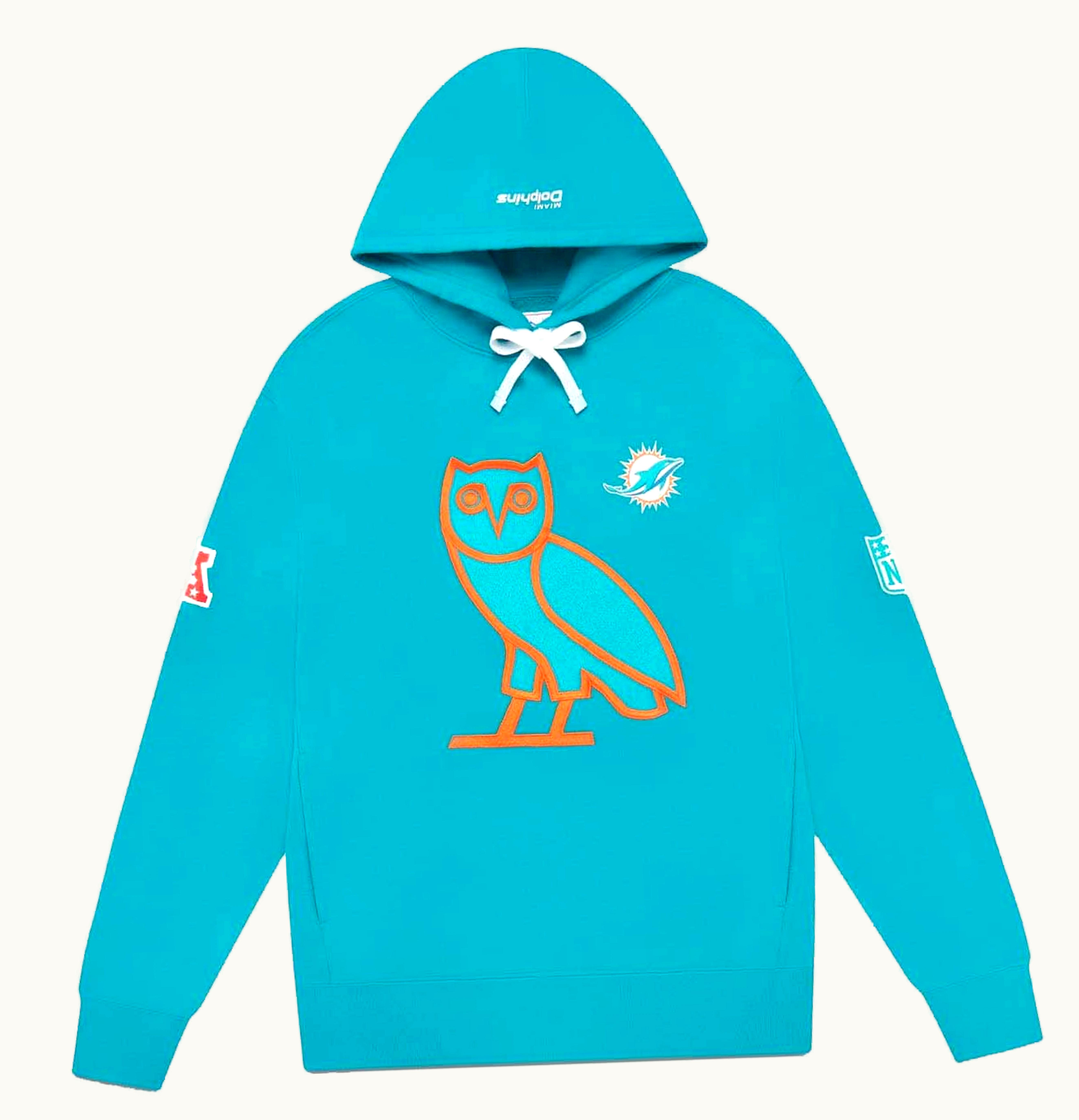 OVO OVO X NFL Miami Dolphins OG Owl Hoodie Teal