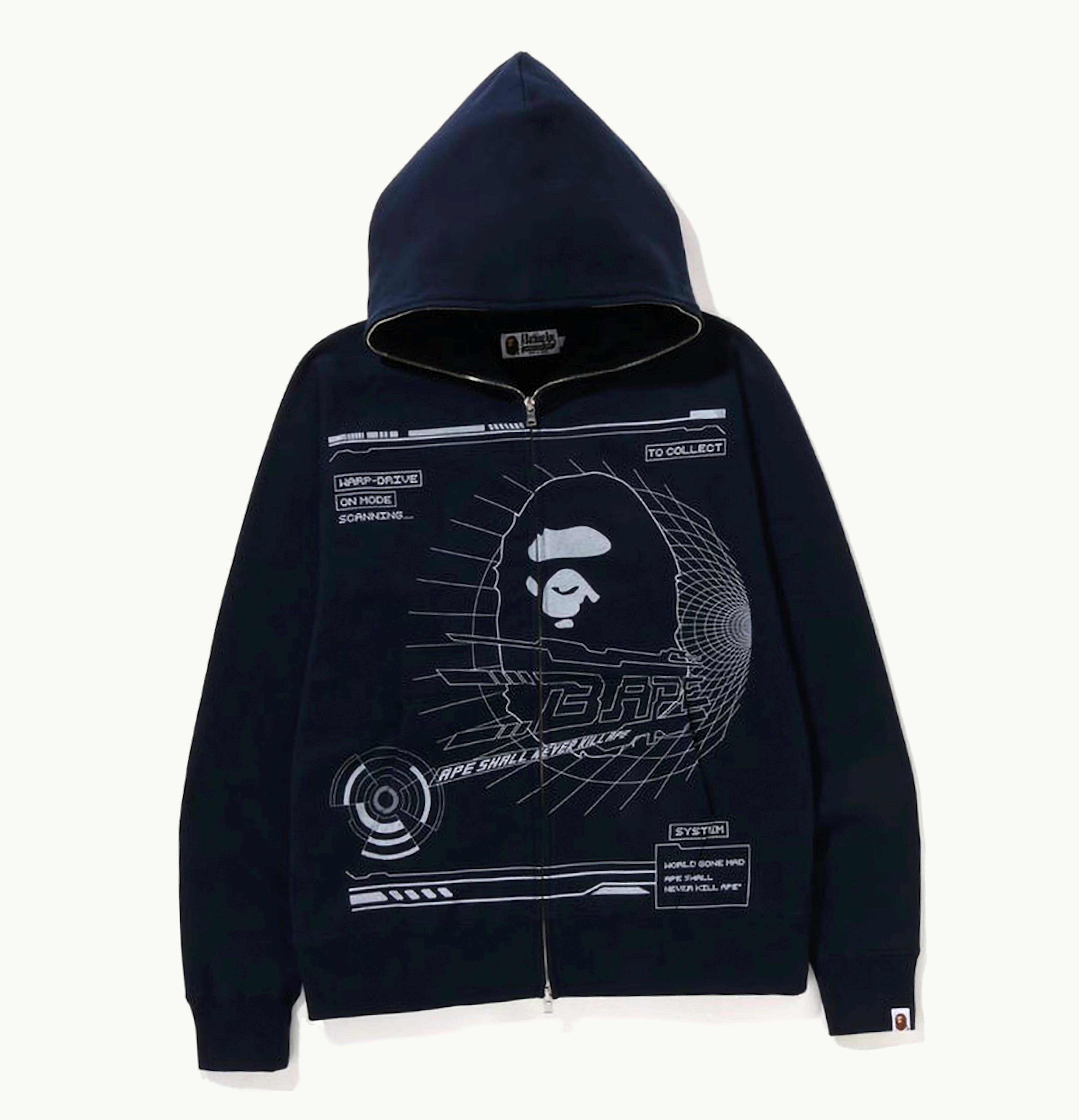 BAPE BAPE To Collect Overprinted Full Zip Hoodie Navy