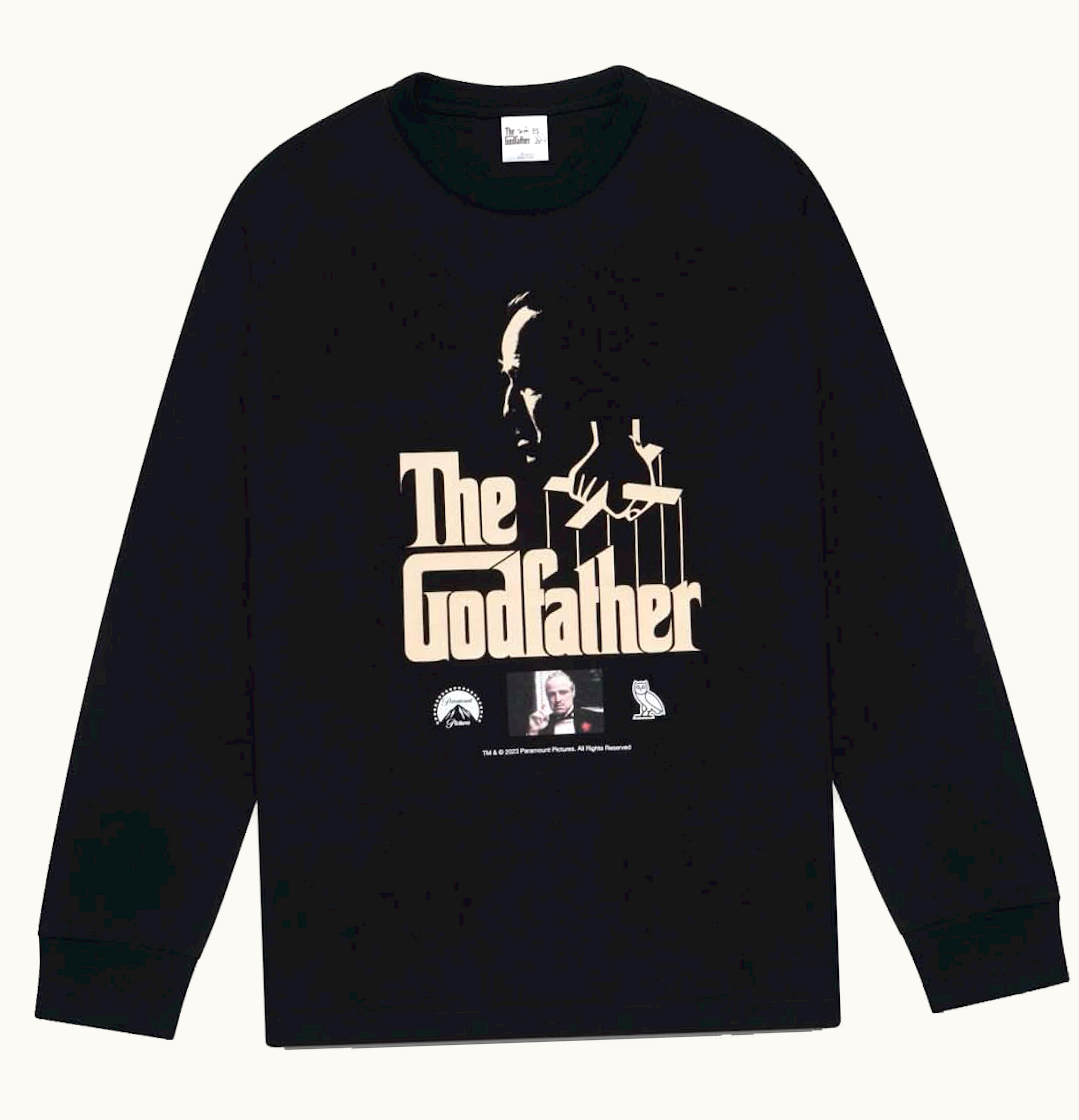 OVO OVO X The Godfather Poster Longsleeve T Shirt Black