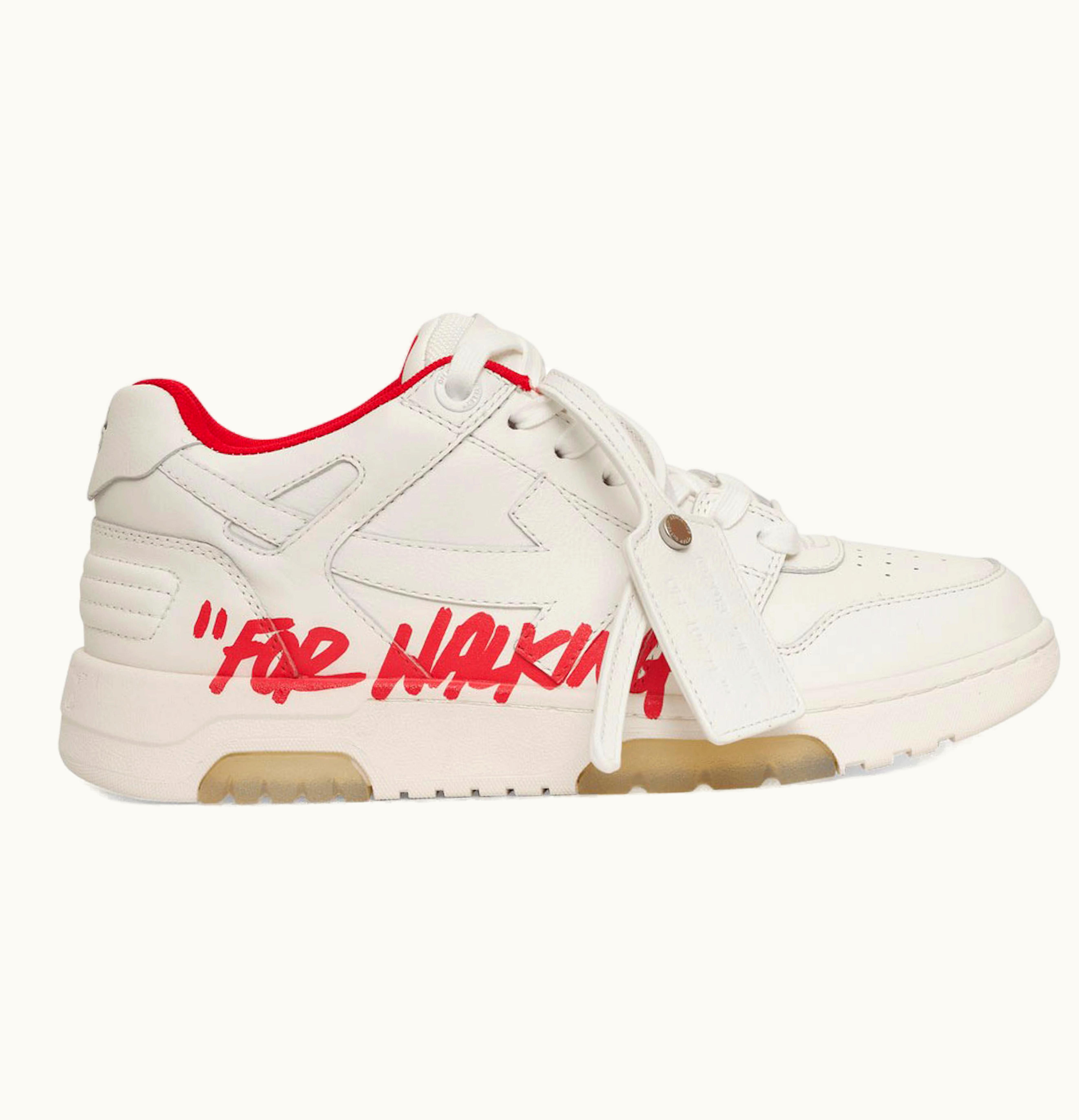 OFF-WHITE OFF-WHITE Out Of Office Ooo Low Tops For Walking White White Red FW21