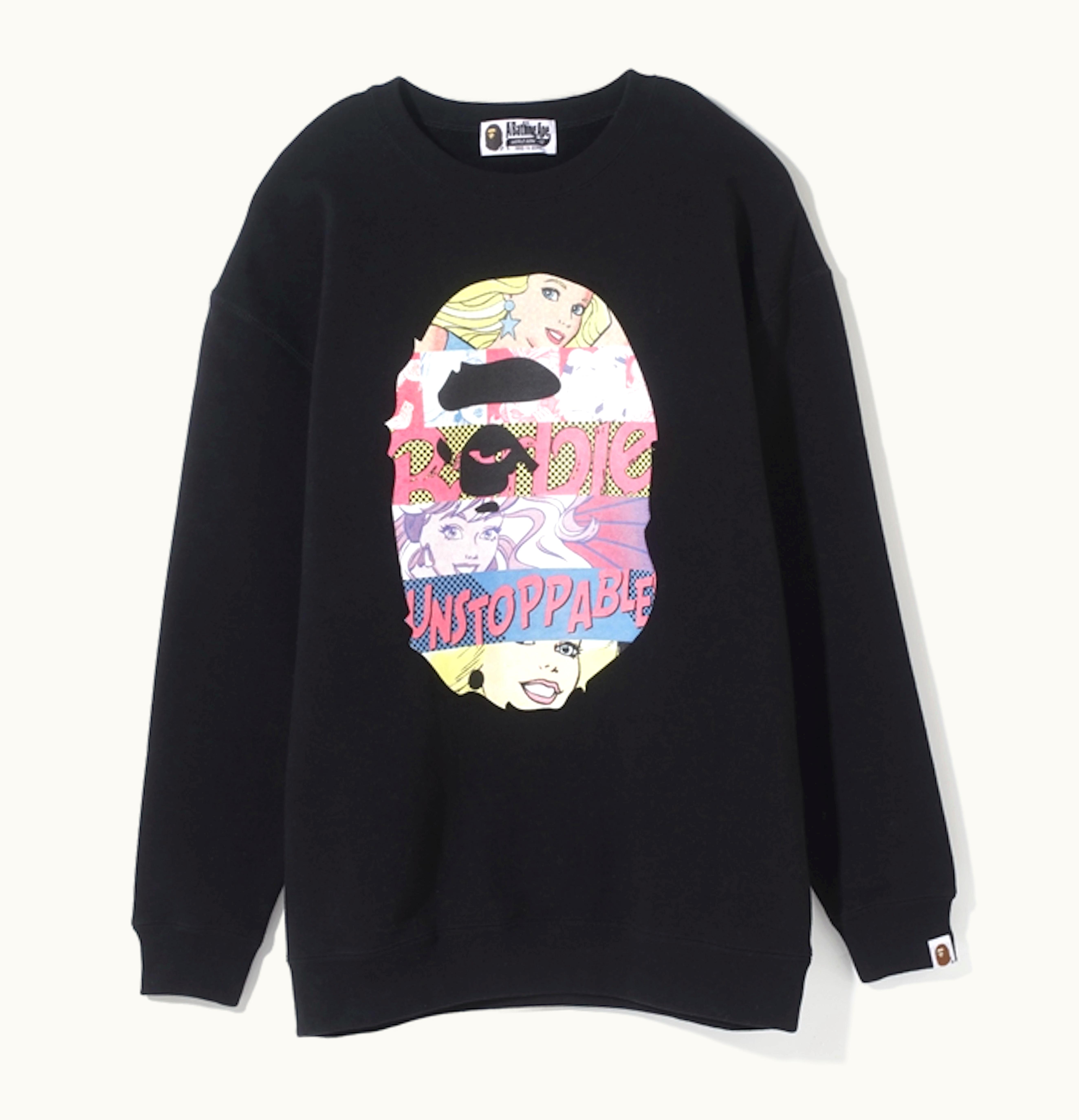 BAPE BAPE X Barbie Ape Head Oversized Crewneck Black