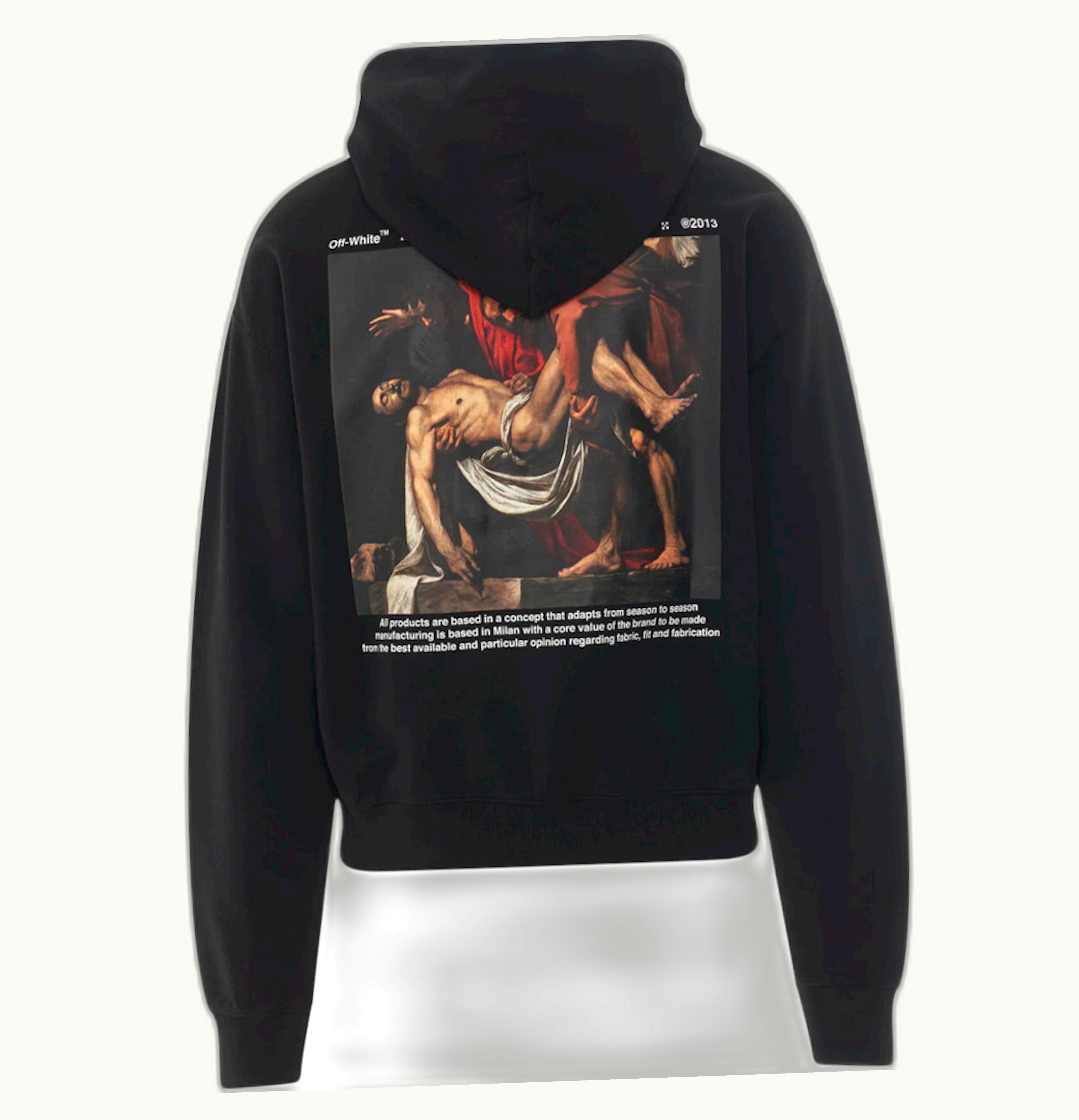 OFF-WHITE OFF-WHITE Caravaggio Deposition Print Oversized Hoodie Black Multi