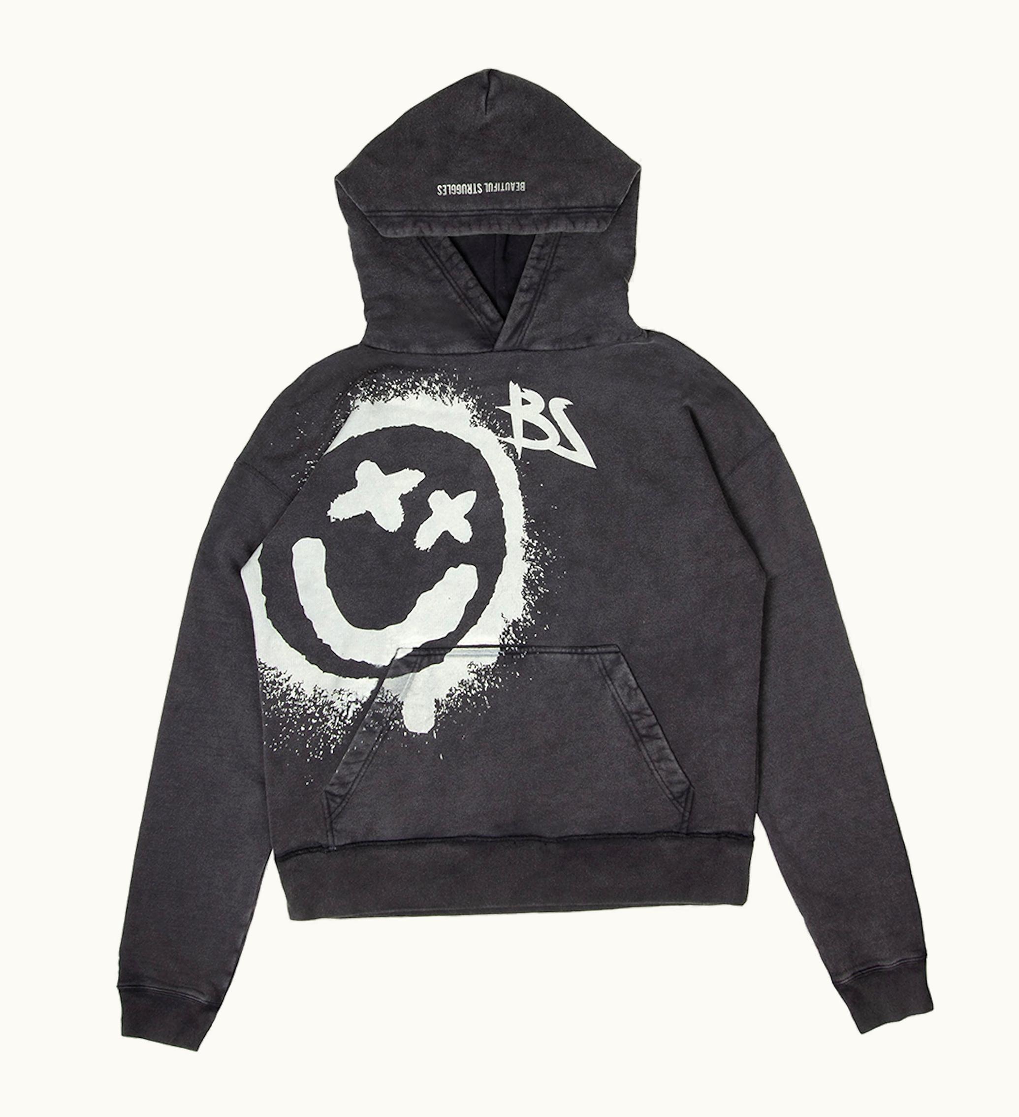 Beautiful Struggles Beautiful Smile Oversized Fit Hoodie Black Washed