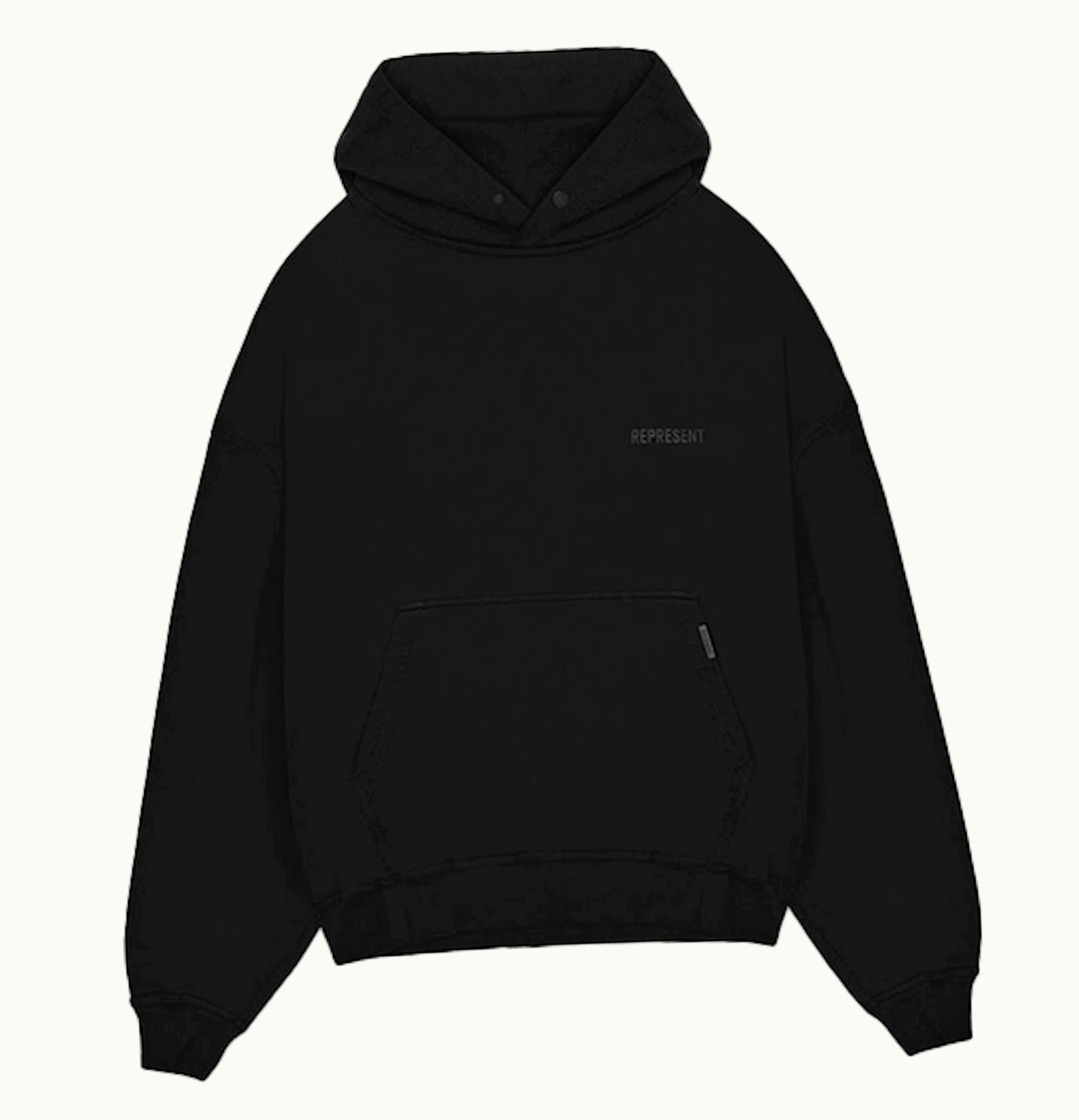 Represent Blank Oversized Hoodie All Black