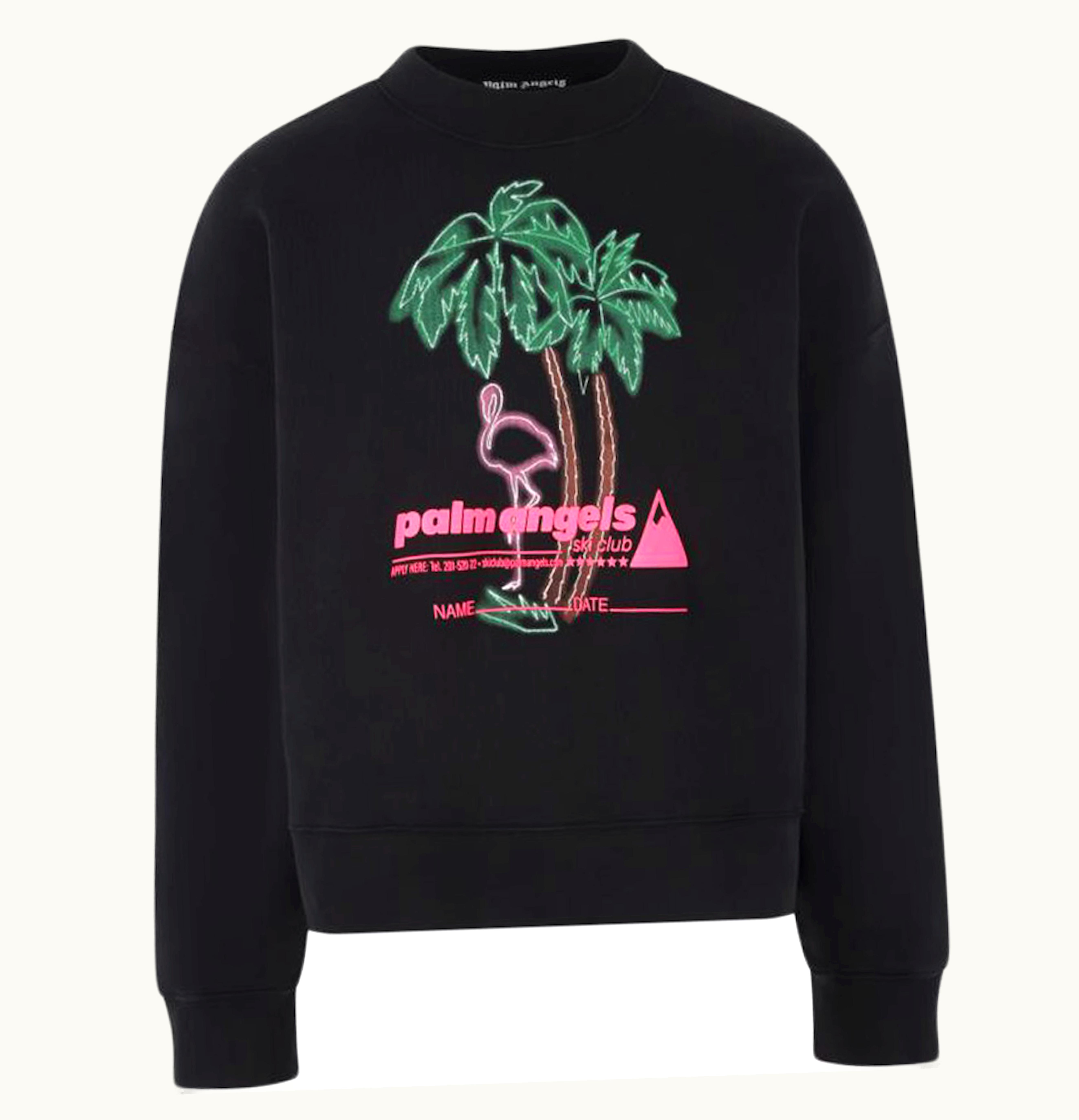Palm Angels Palm Angels Pa Ski Club Oversize Crew Sweat Black Multi