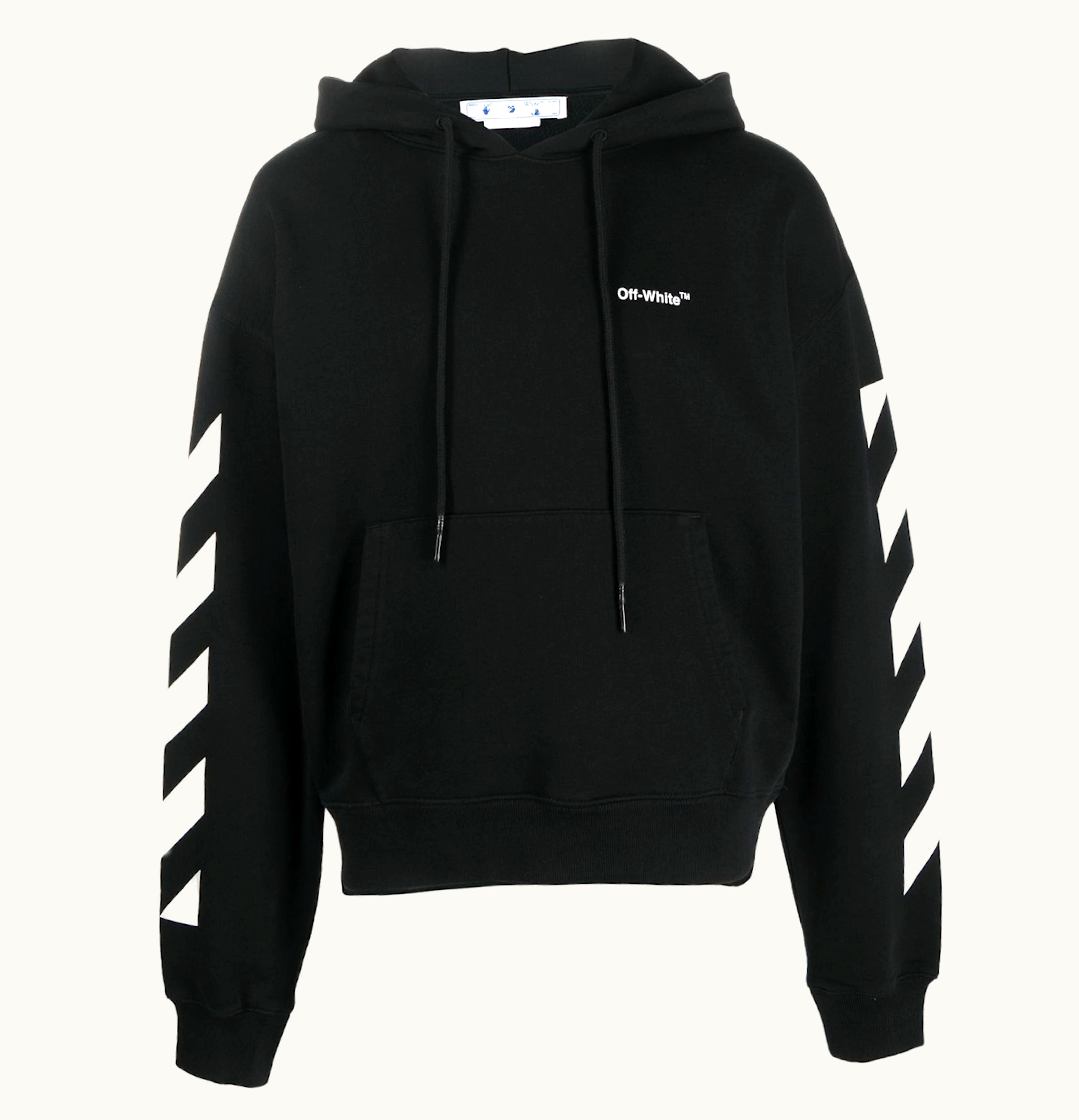 OFF-WHITE OFF-WHITE Diagonal Helvetica Oversized Hoodie Black White