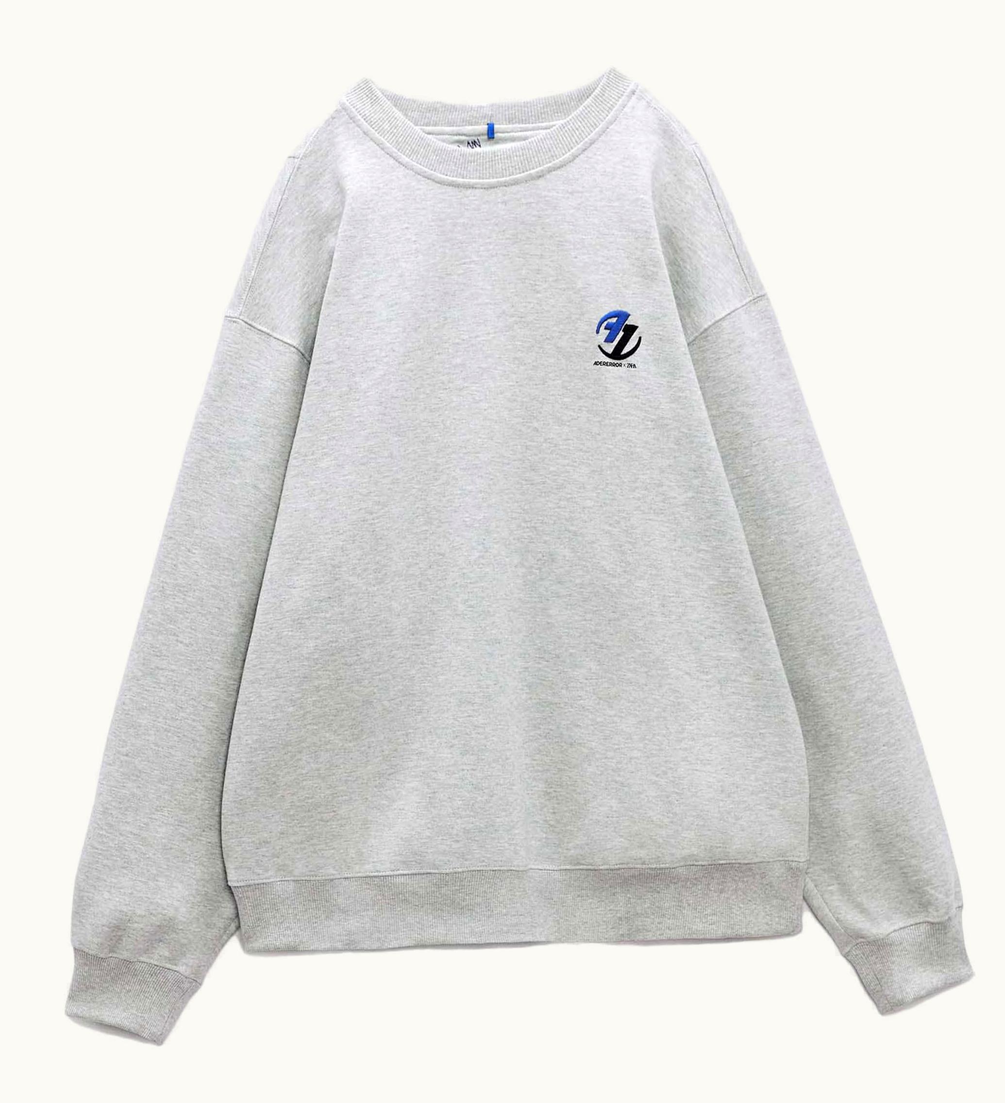Ader Error X Zara Oversized Sweatshirt Grey Marl
