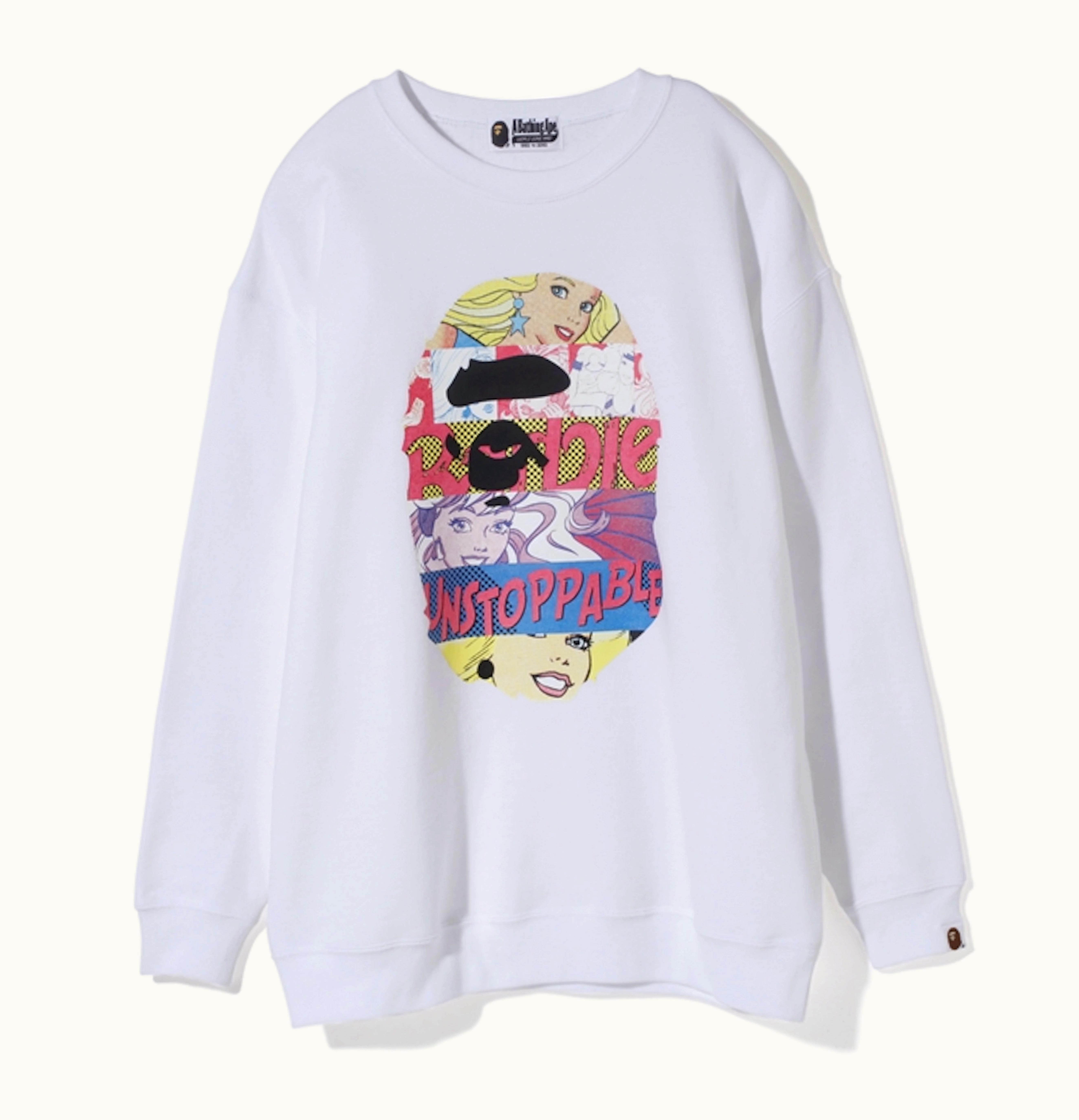 BAPE BAPE X Barbie Ape Head Oversized Crewneck White