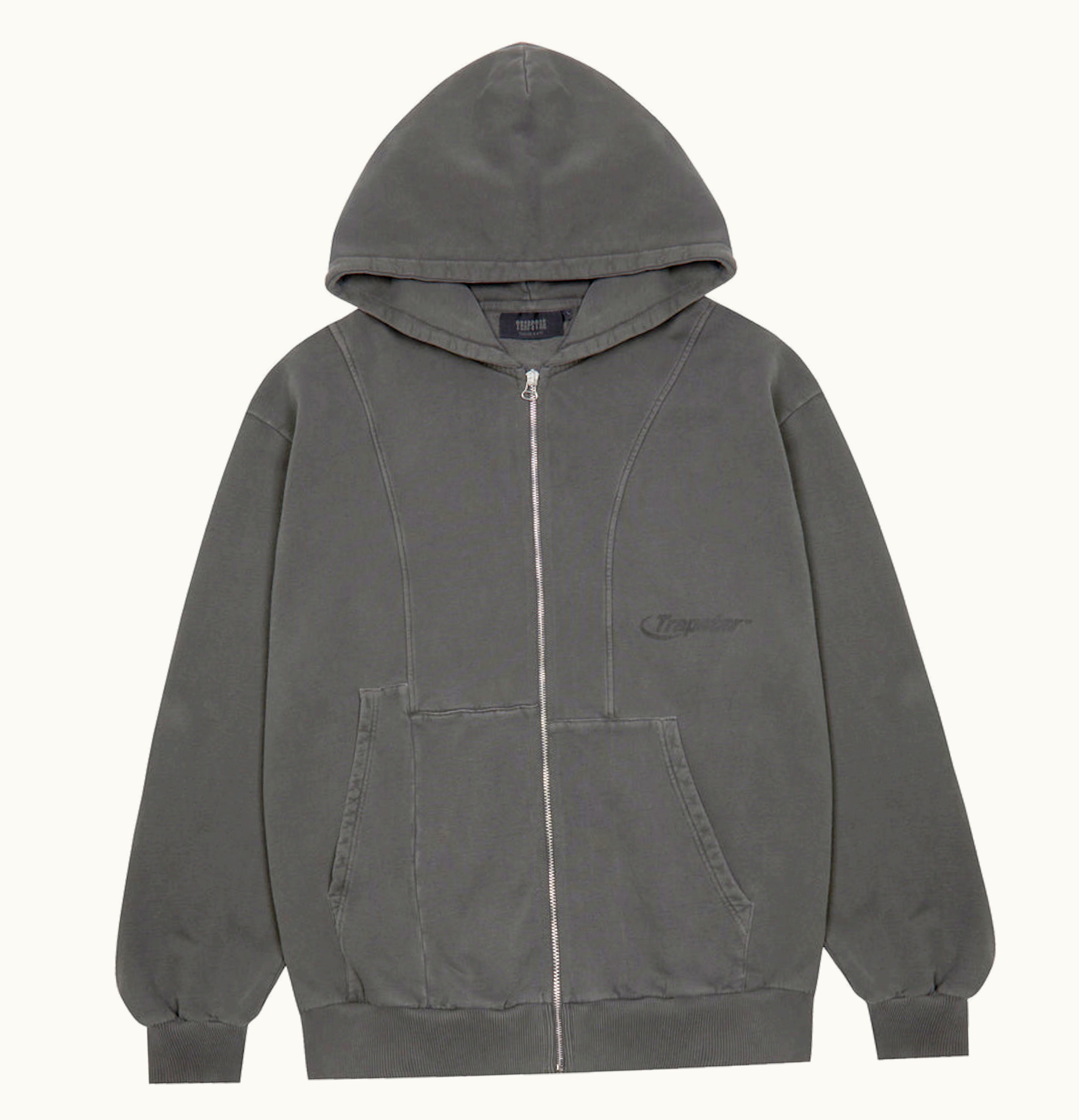 Trapstar Deconstructed Hyperdrive Oversized Zip Hoodie Enzyme Wash