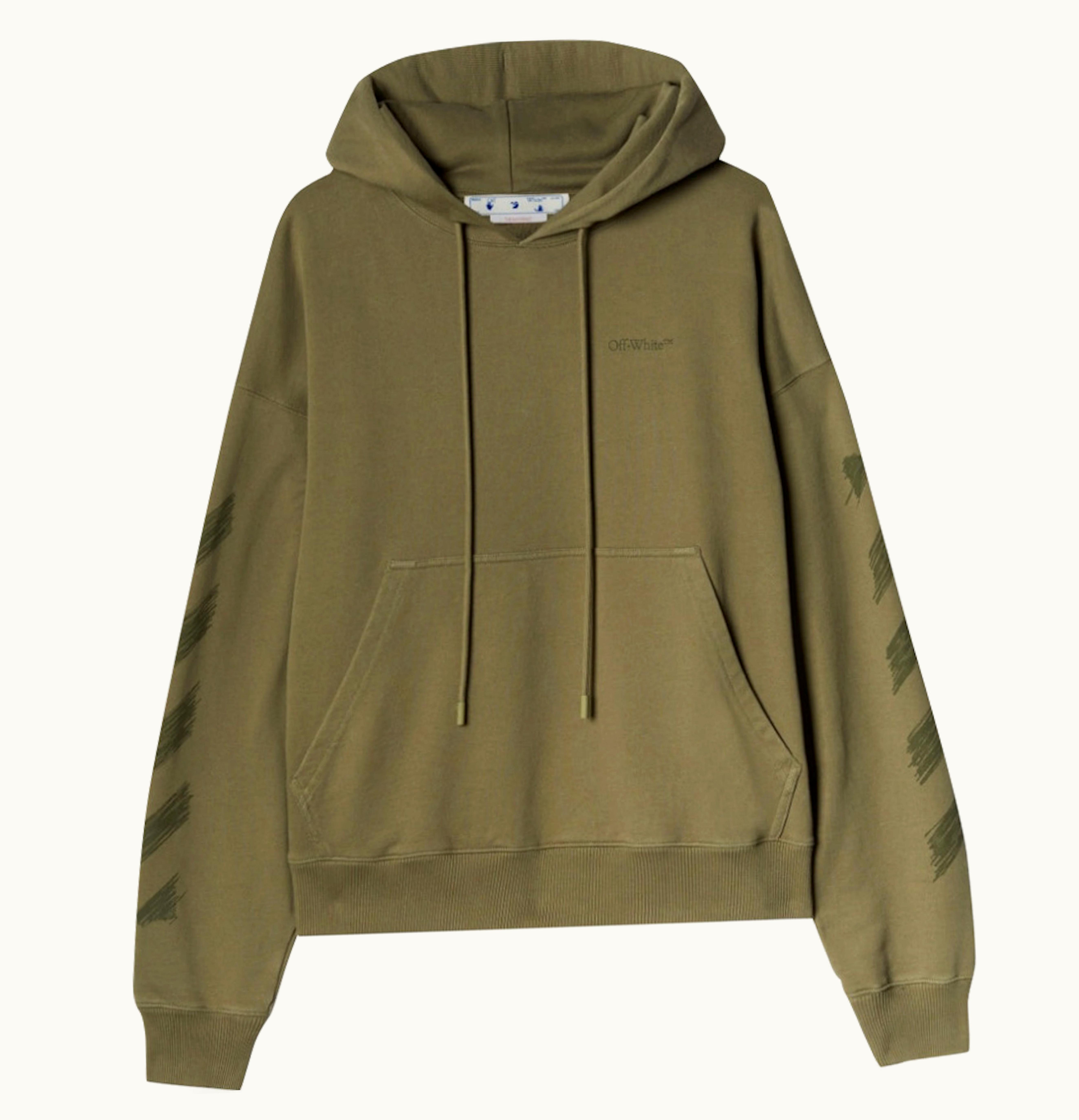 OFF-WHITE OFF-WHITE Scribble Logo Over Skate Hoodie Khaki
