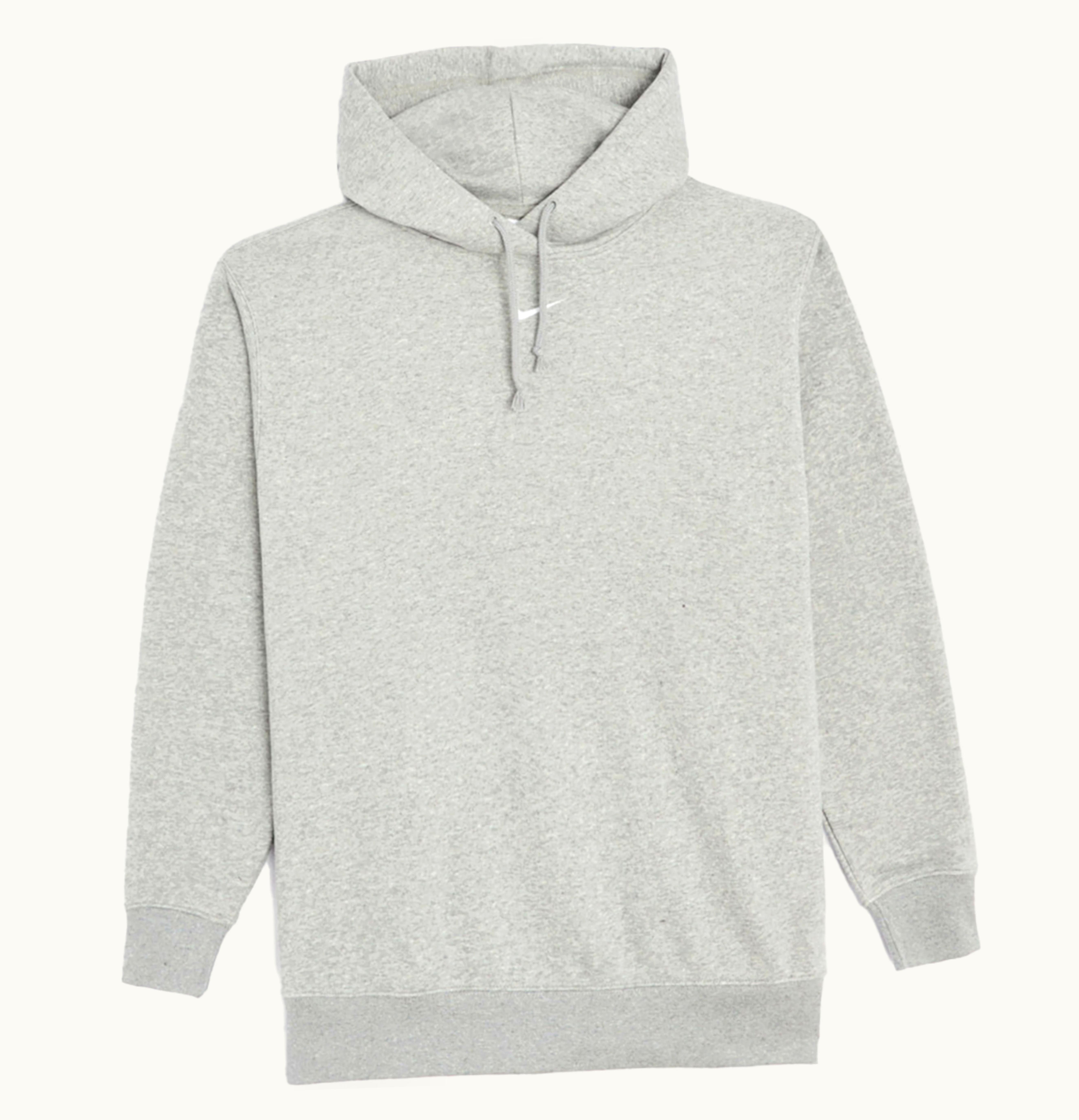 Nike Nike Womens Oversized Fleece Hoodie Dark Grey Heather Base Grey White