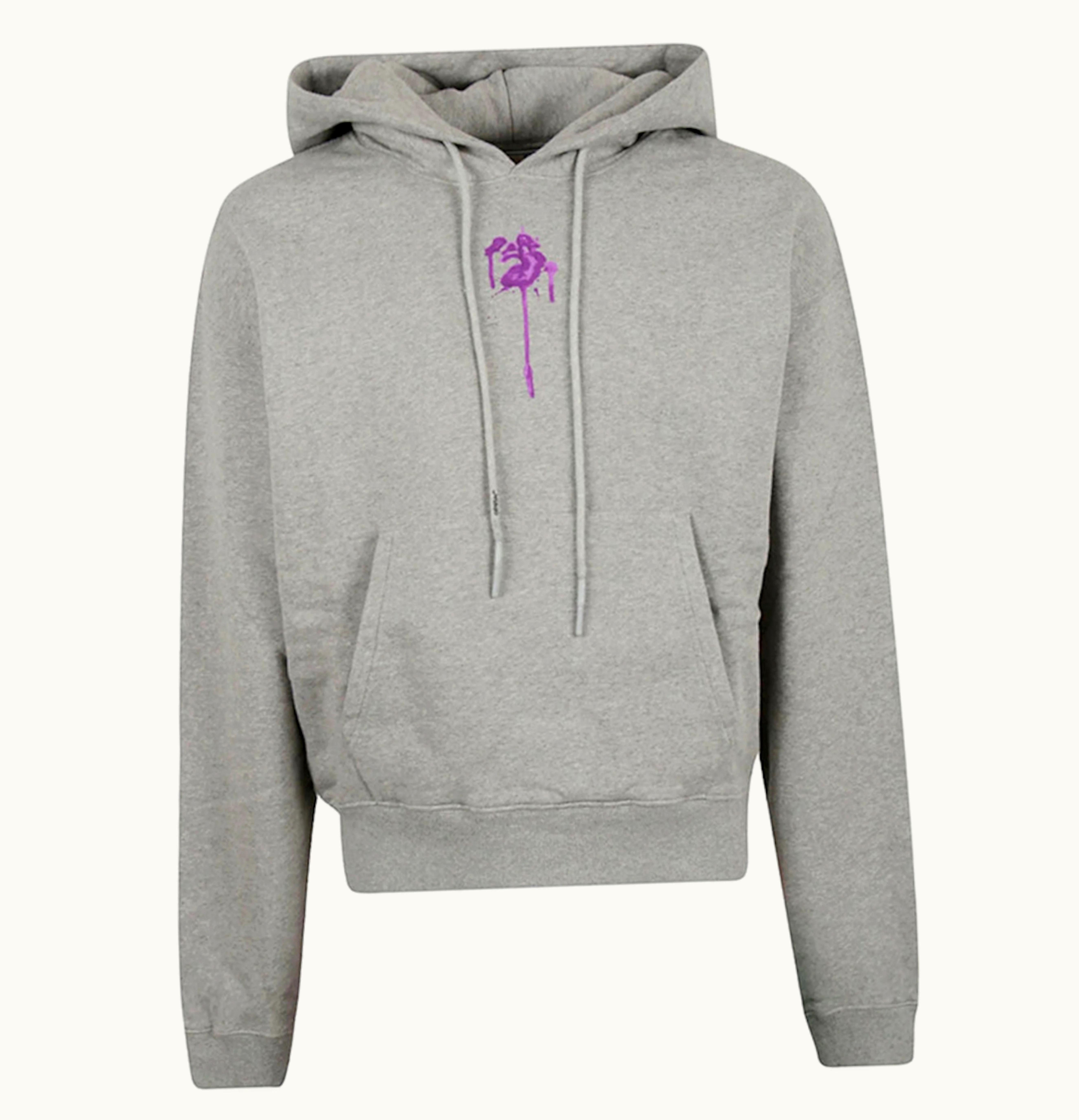 OFF-WHITE OFF-WHITE Dripped Ow Logo Over Hoodie Melange Grey Purple