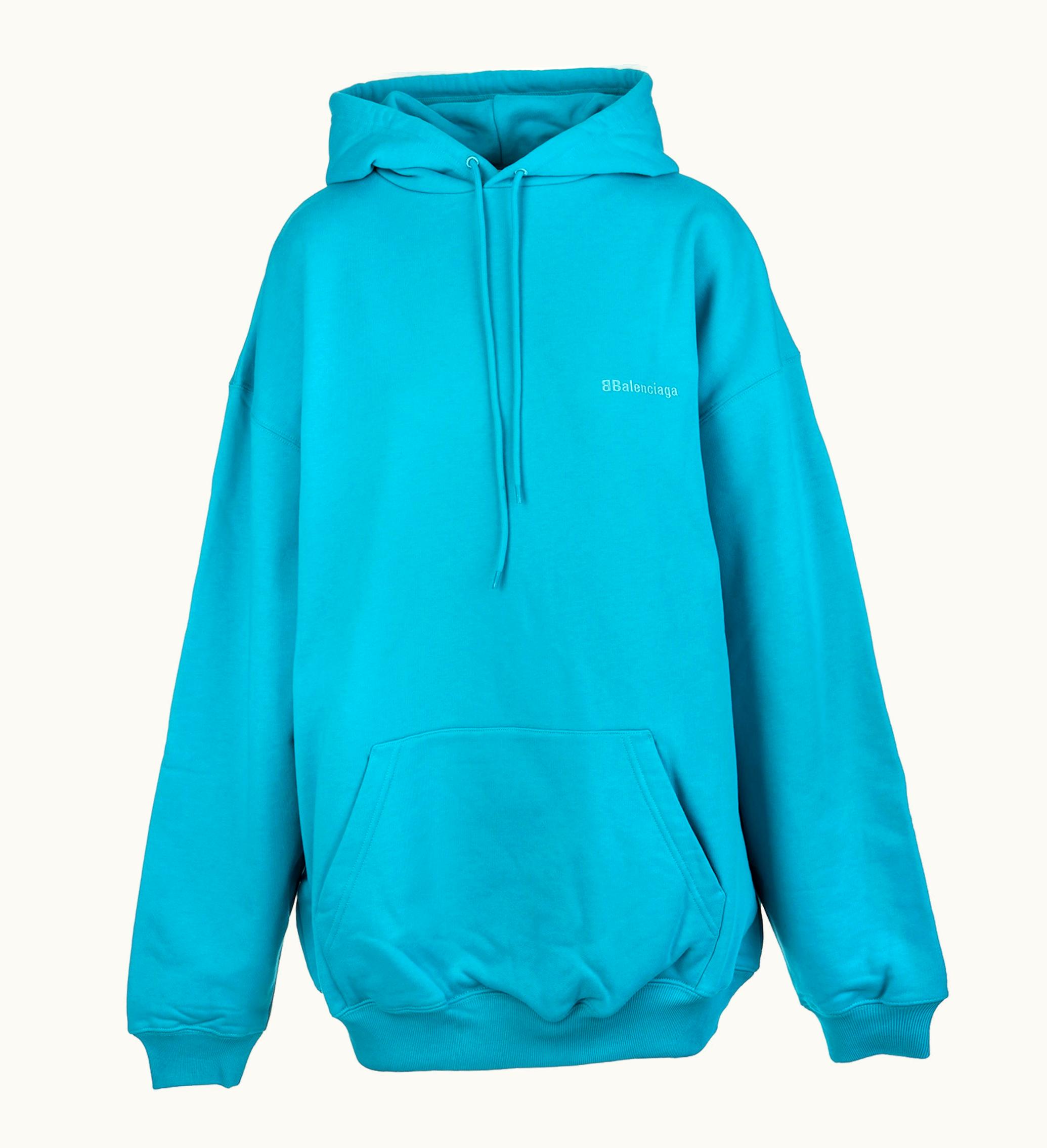 Balenciaga Balenciaga Unisex BB Oversize Hoodie Turquoise