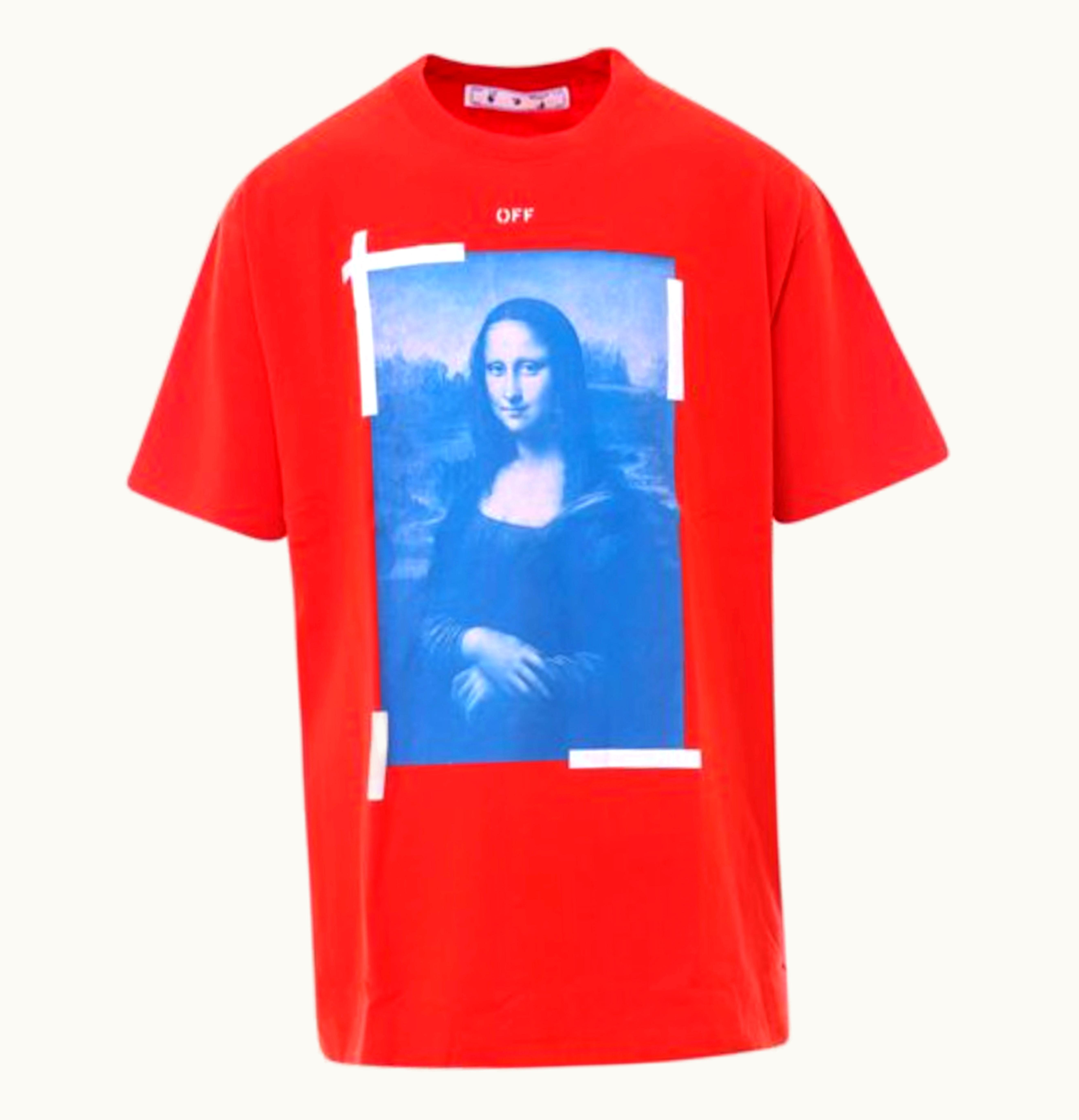OFF-WHITE OFF-WHITE Mona Lisa Oversized T Shirt Red