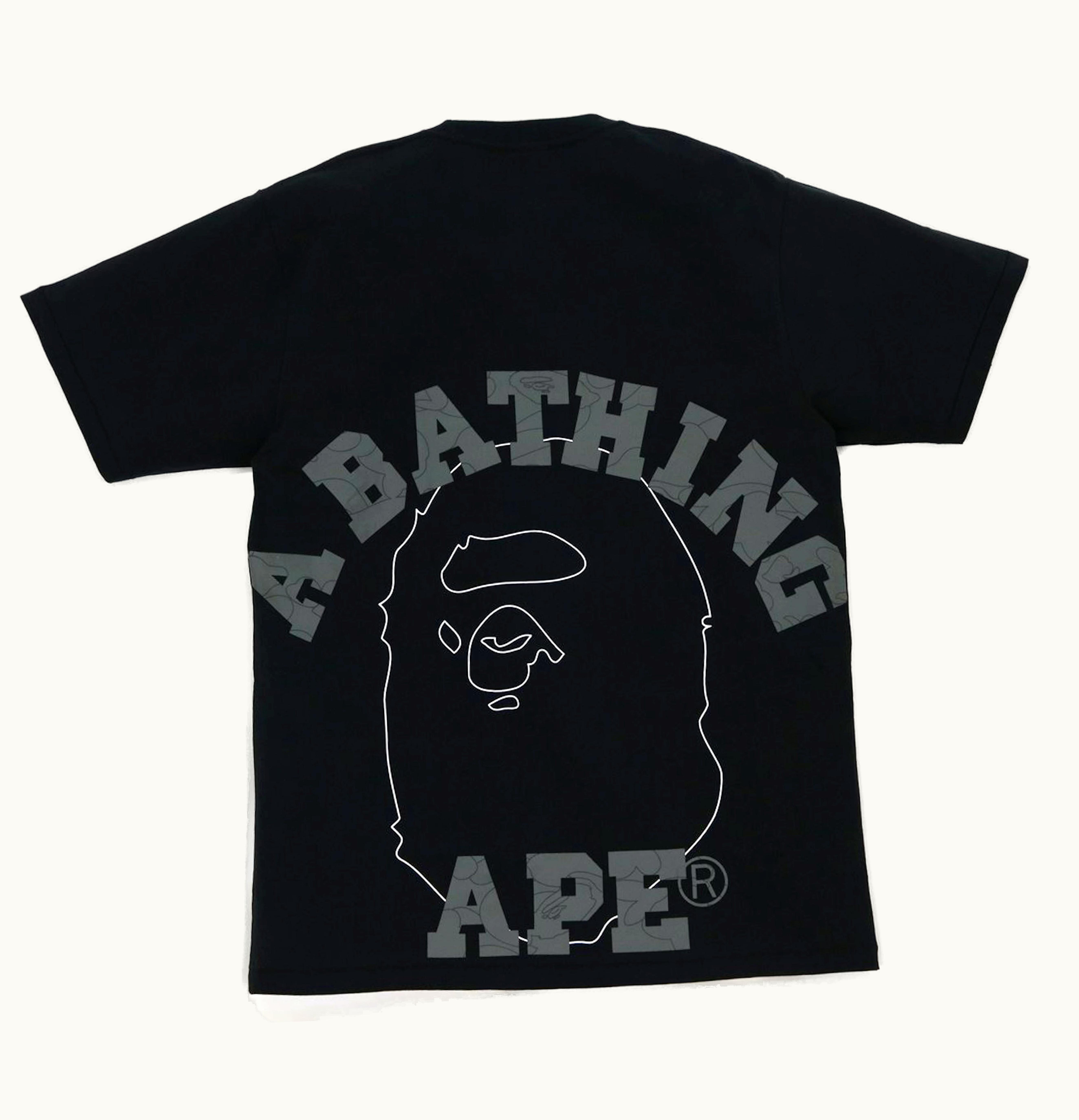 BAPE BAPE Line 1st Camo Face Over College Tee Black Black