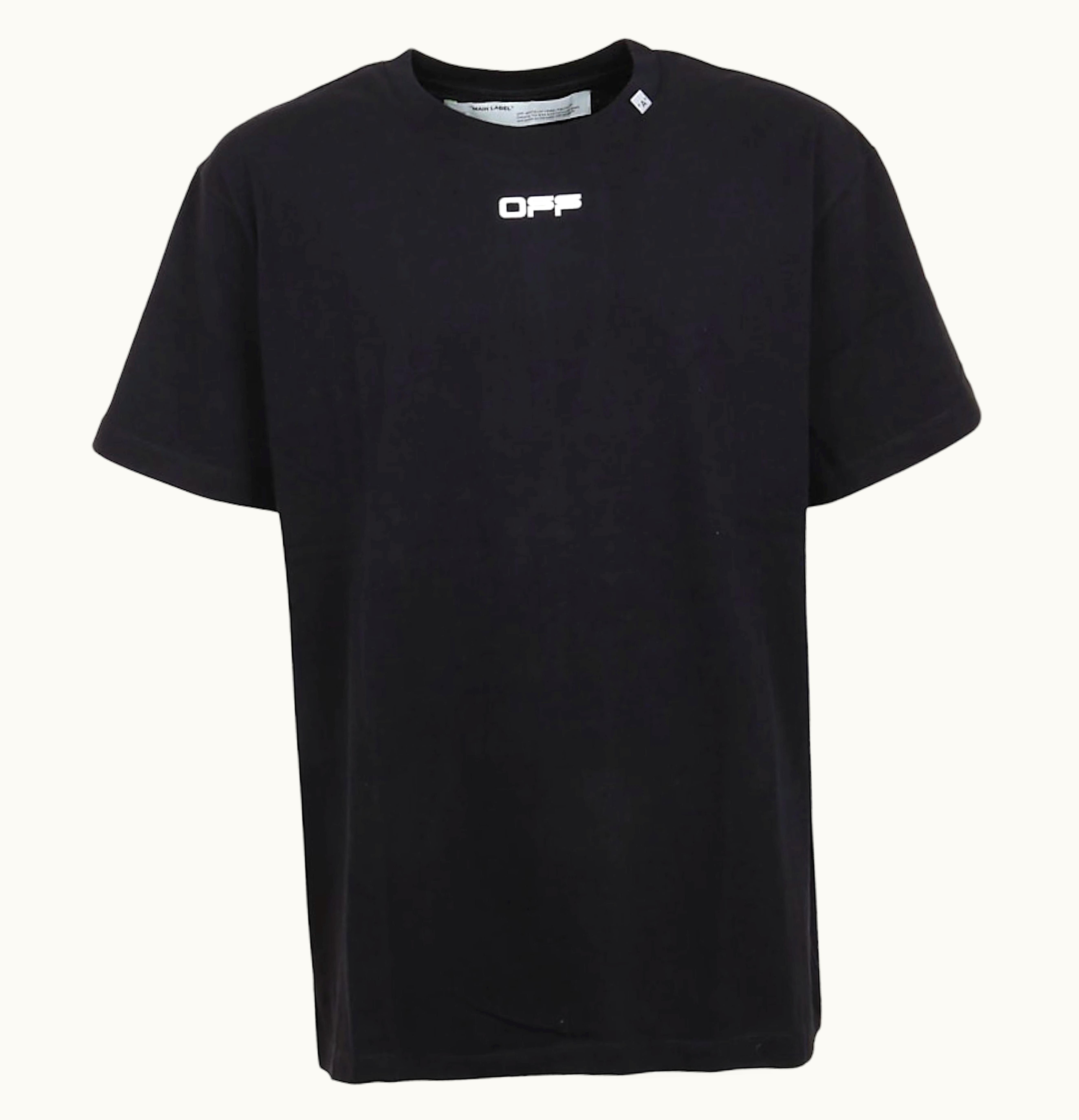 OFF-WHITE OFF-WHITE Oversized Fit Wavy Line T Shirt Black