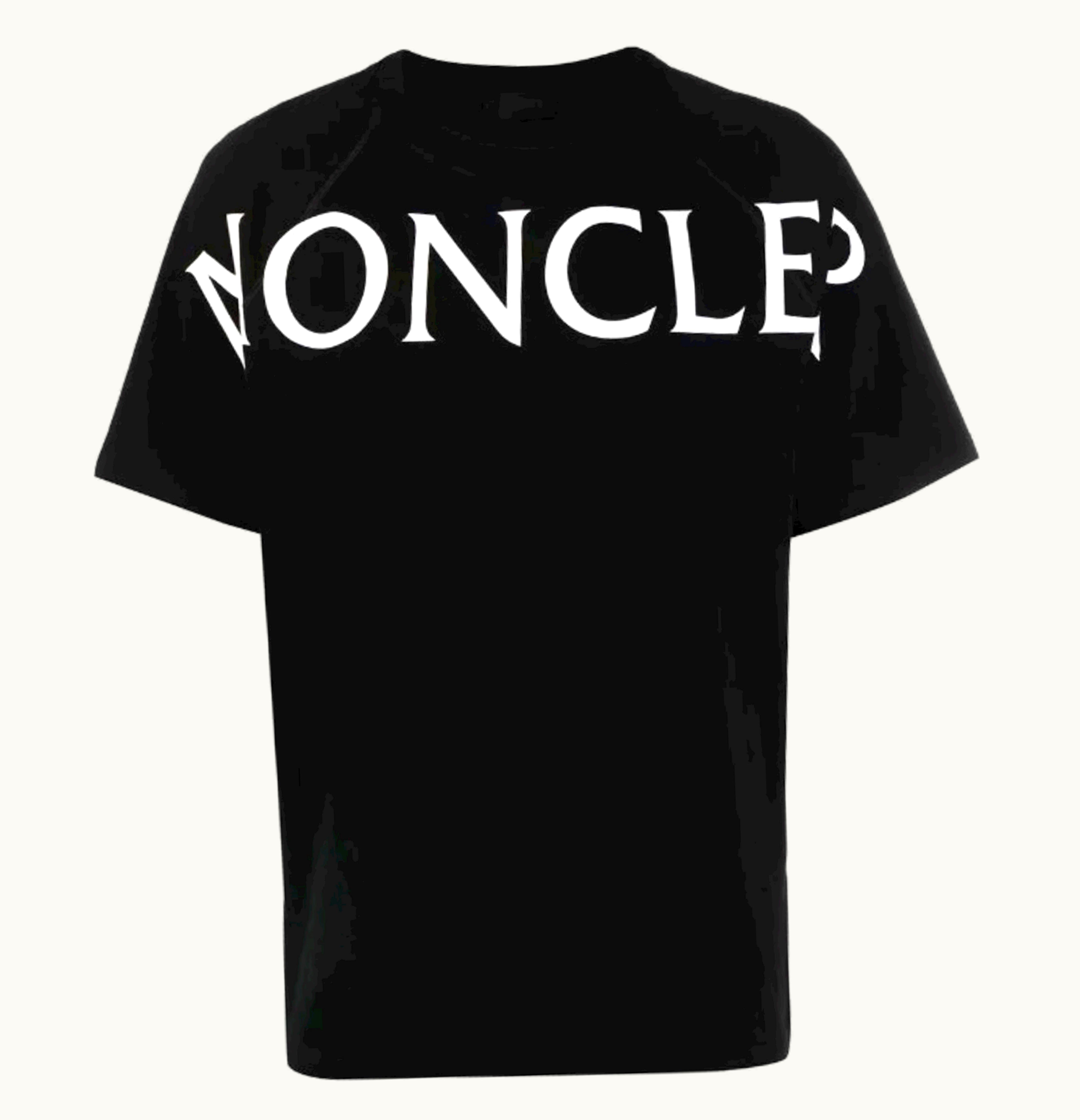 Moncler Oversize Logo Print T Shirt Black