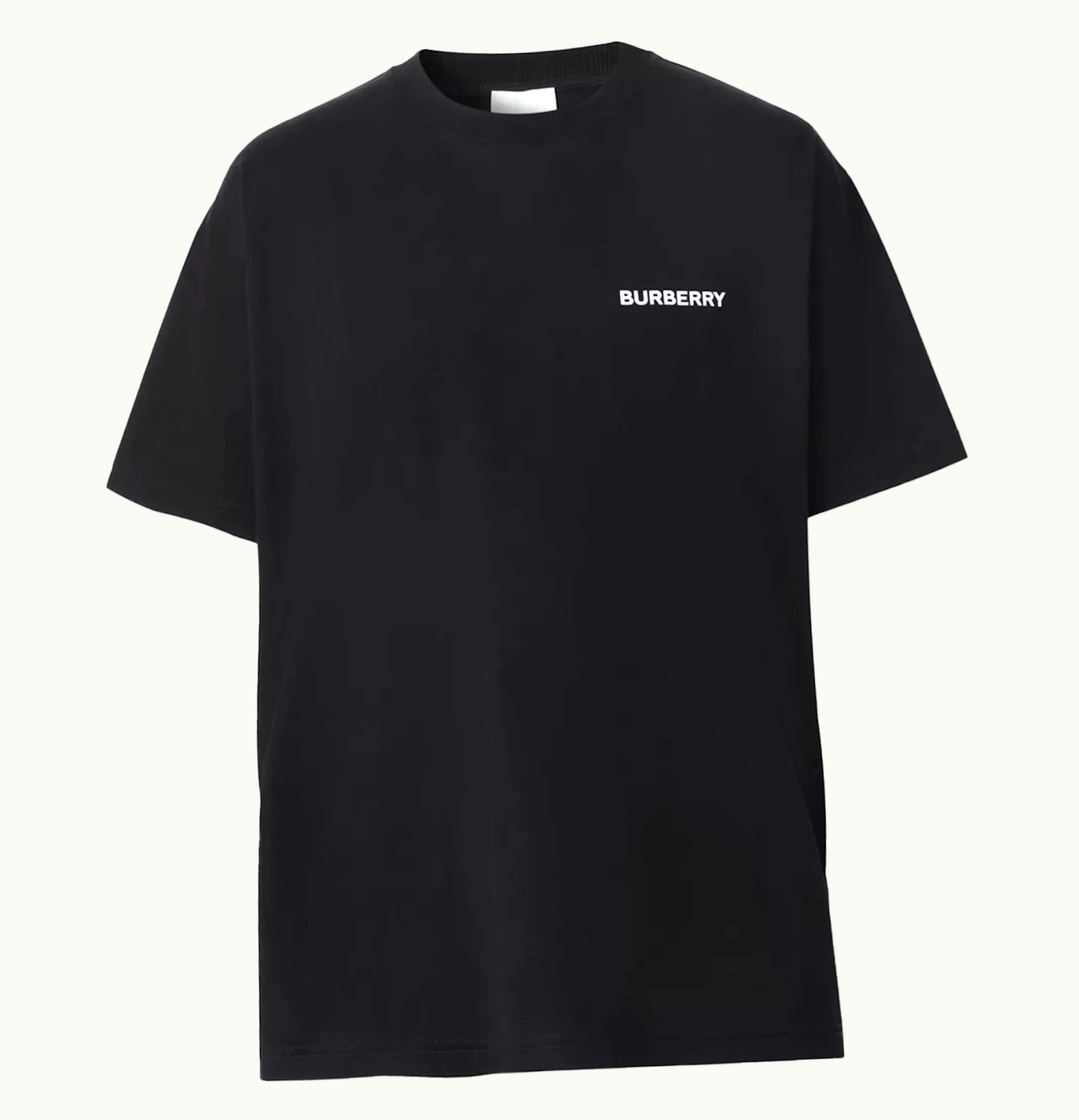 Burberry Ekd Print Cotton Oversized T Shirt Black