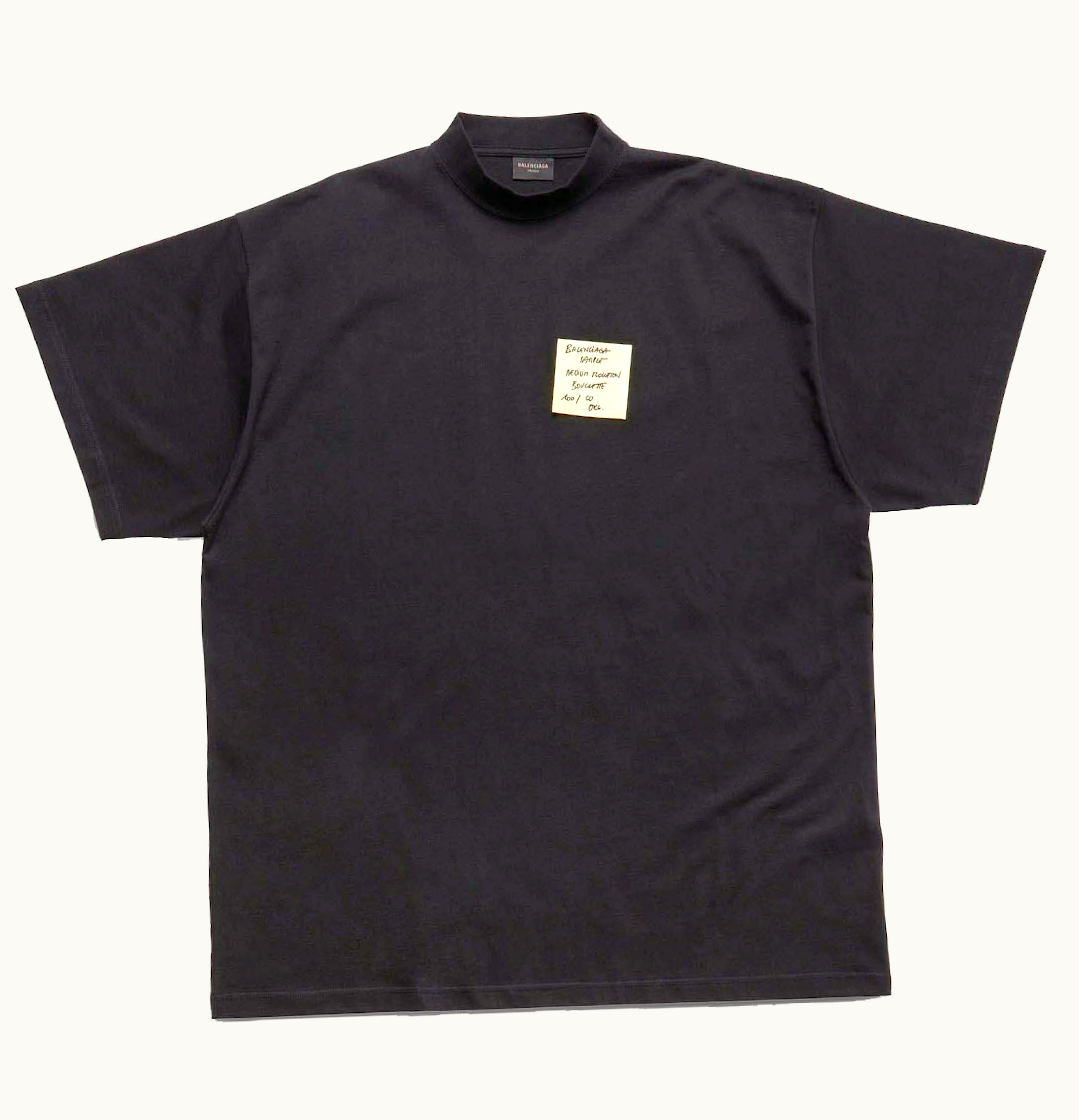 Balenciaga Balenciaga Sticky Note T Shirt Oversized In Faded Black