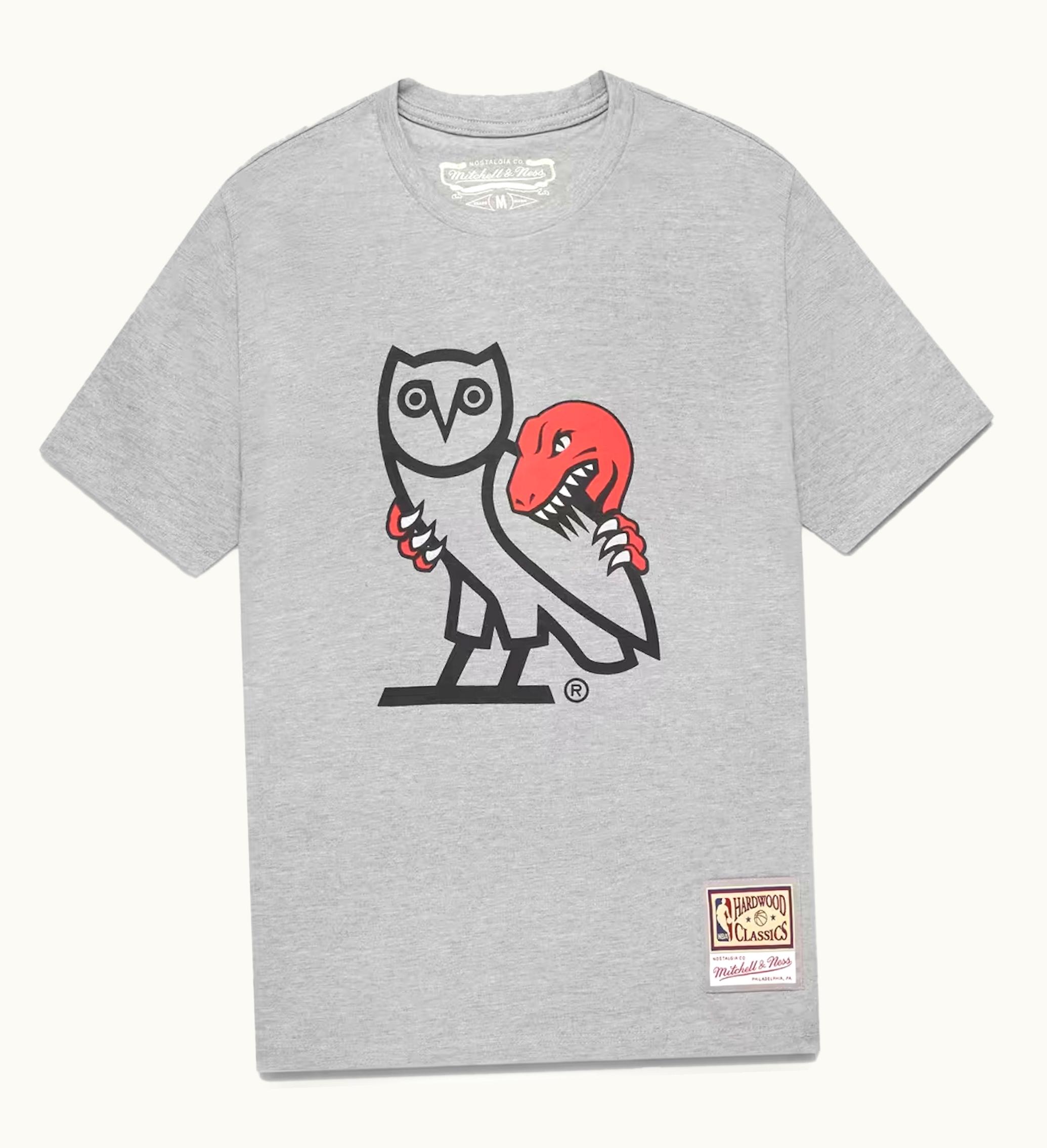 OVO OVO 1995 Raptors OG Owl T Shirt Heather Grey