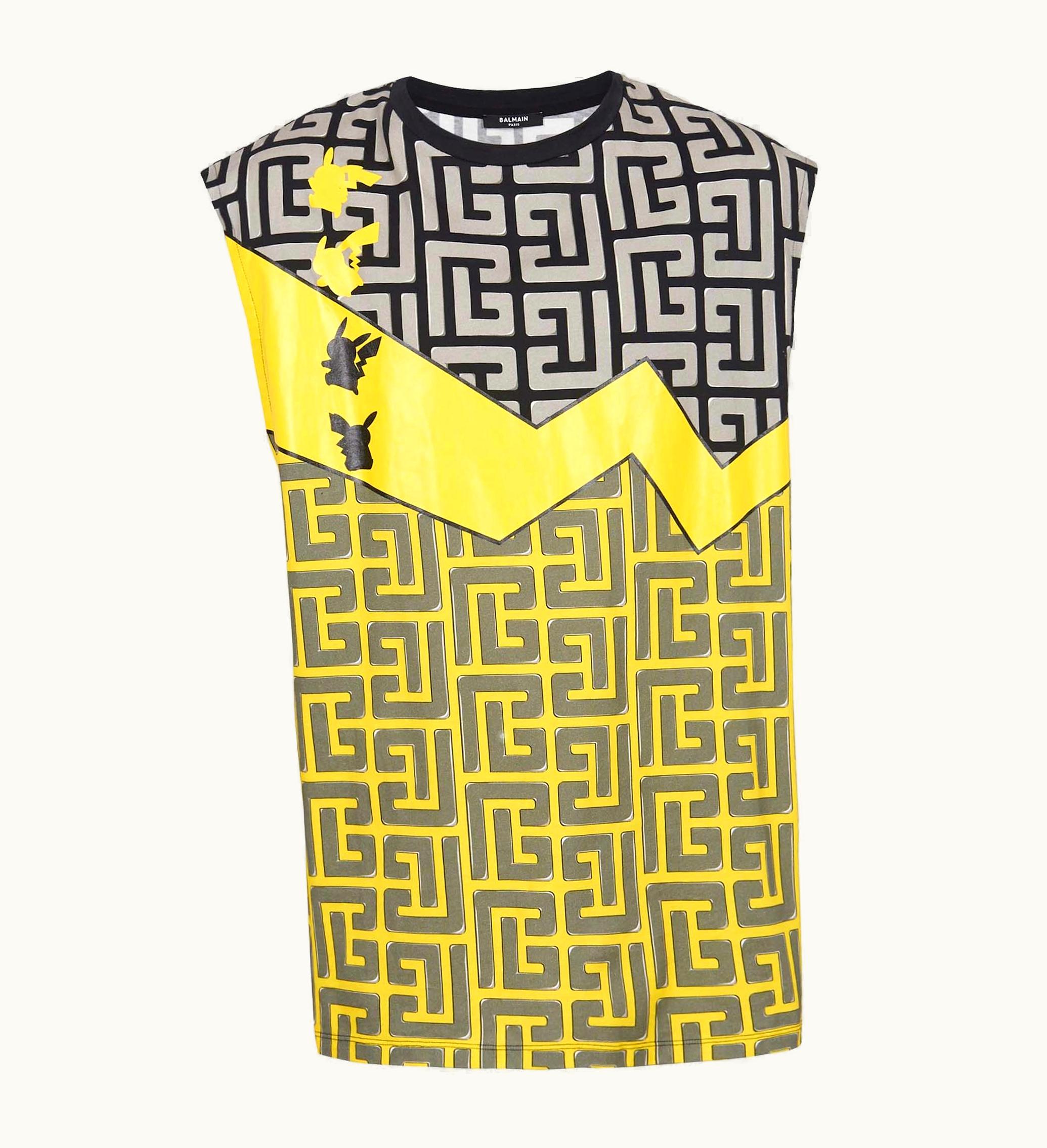 Balmain Balmain X Pokemon Oversized Print Cotton T Shirt Yellow