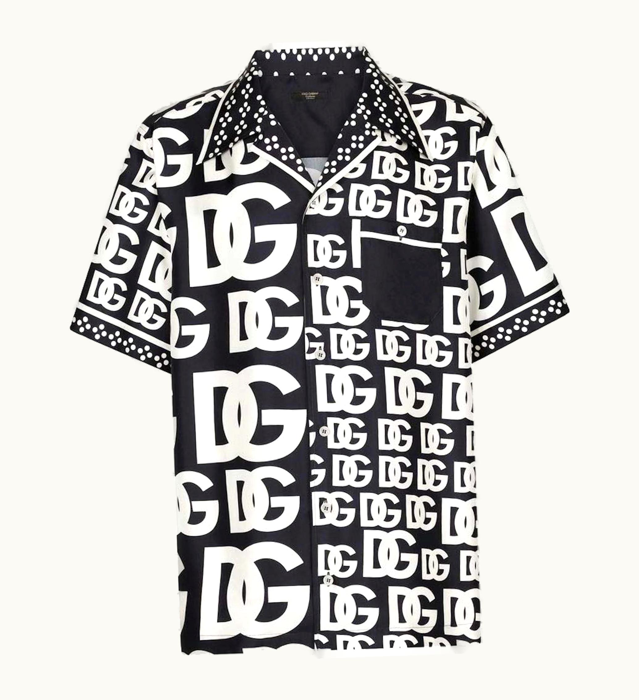 Dolce & Gabbana Dolce & Gabbana Dolce Gabbana Silk All Over Dg Hawaiian Print Shirt Multicolor